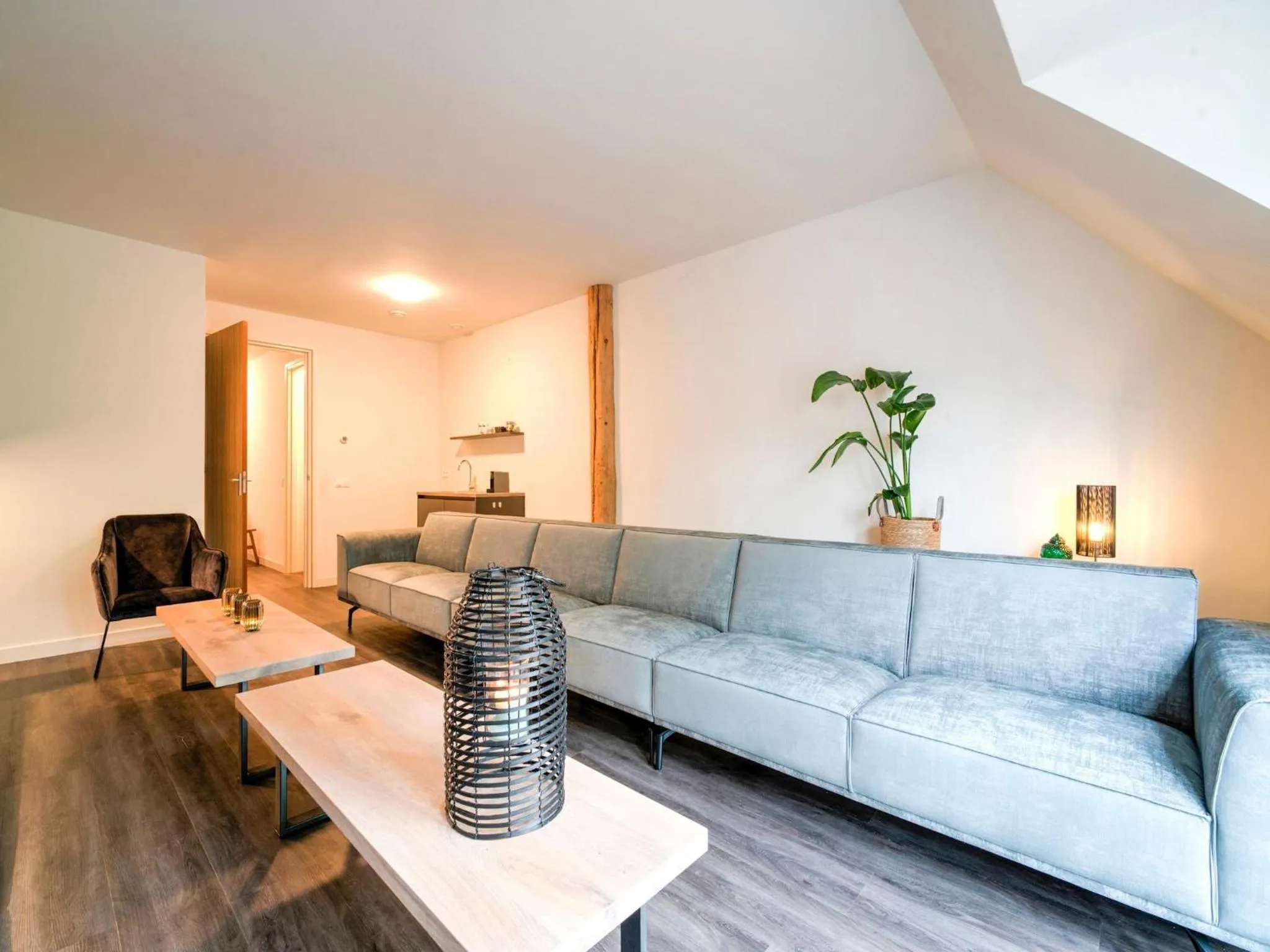 Living room in Spacious Farmhouse with Sauna, hottub