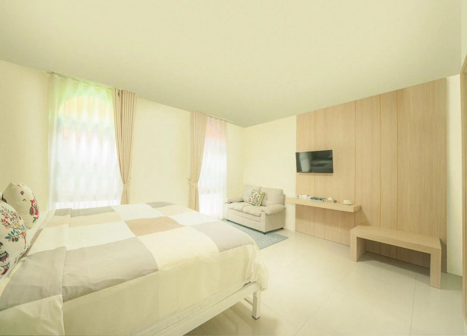 Bed in Baansuanprannok Hotel