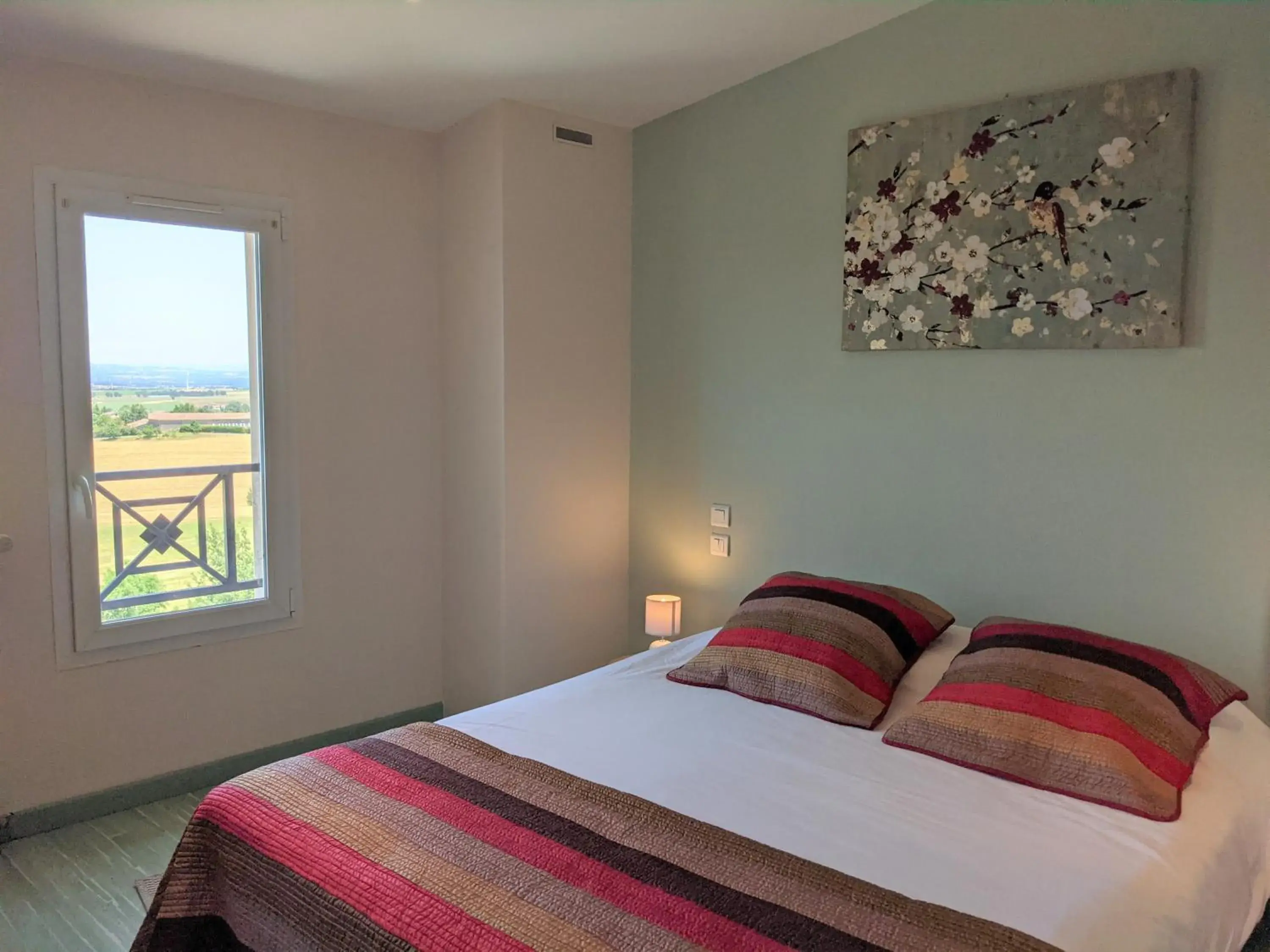 View (from property/room), Bed in Auberge du Poids Public Logis Hotel View (from property/room), Bed in Auberge du Poids Public Logis Hotel