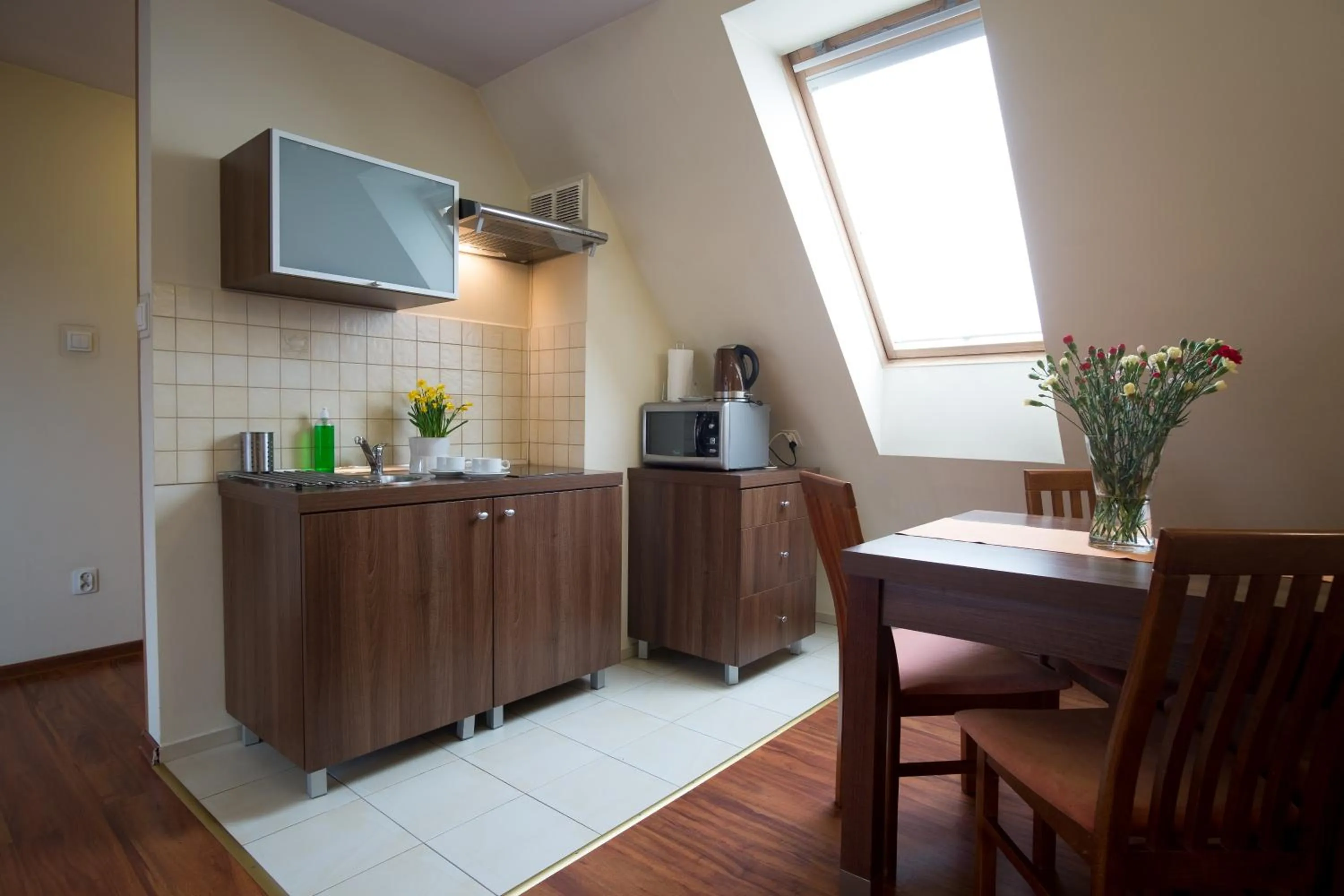 Kitchen or kitchenette in Aparthotel Bellamonte