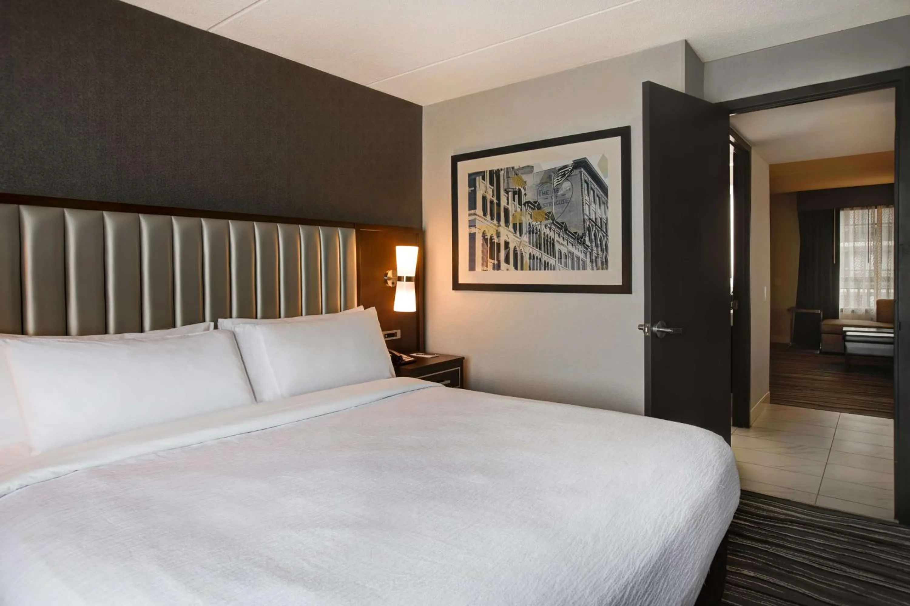 Bed in Embassy Suites Syracuse