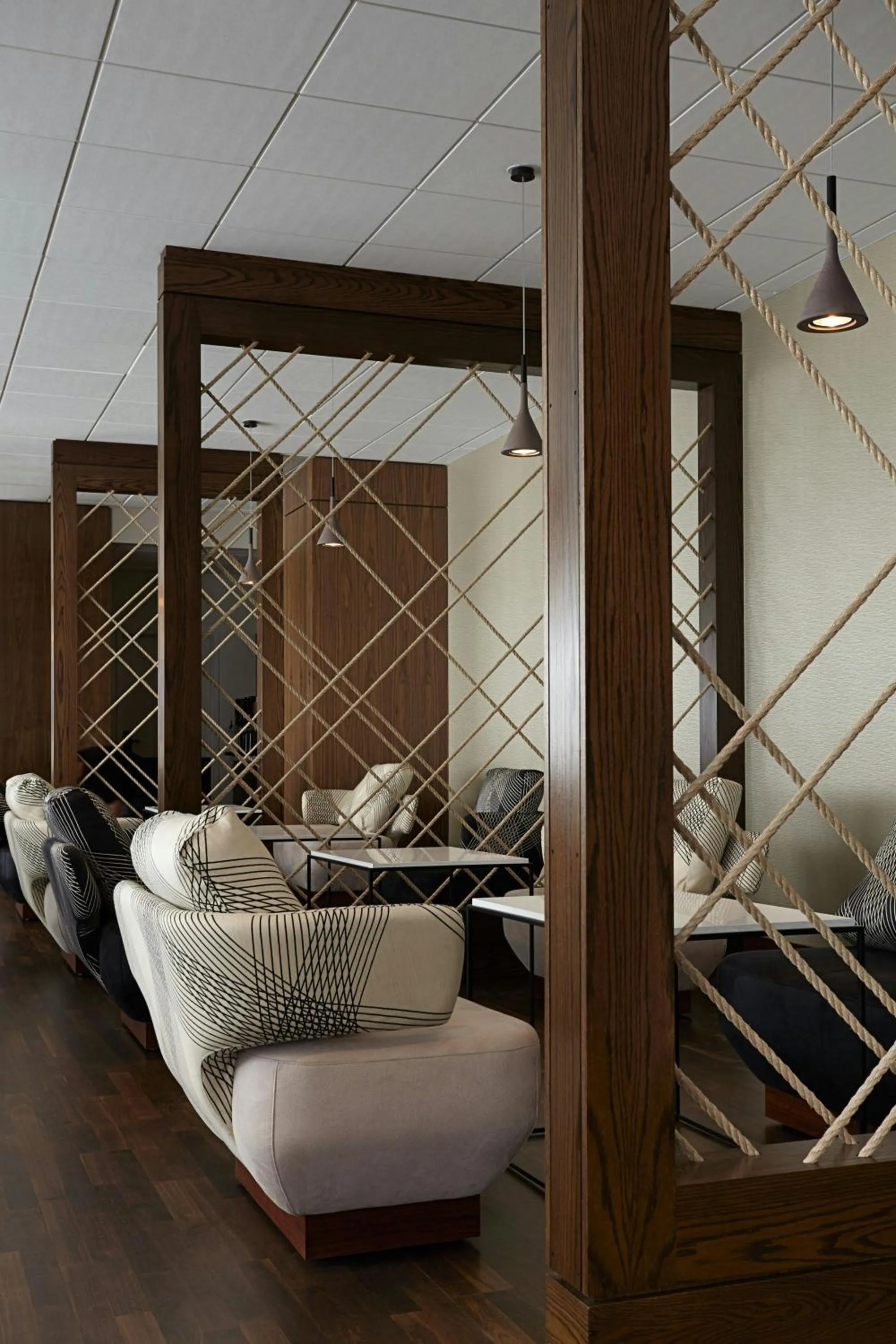 Lounge or bar, Bed in New York Marriott at the Brooklyn Bridge