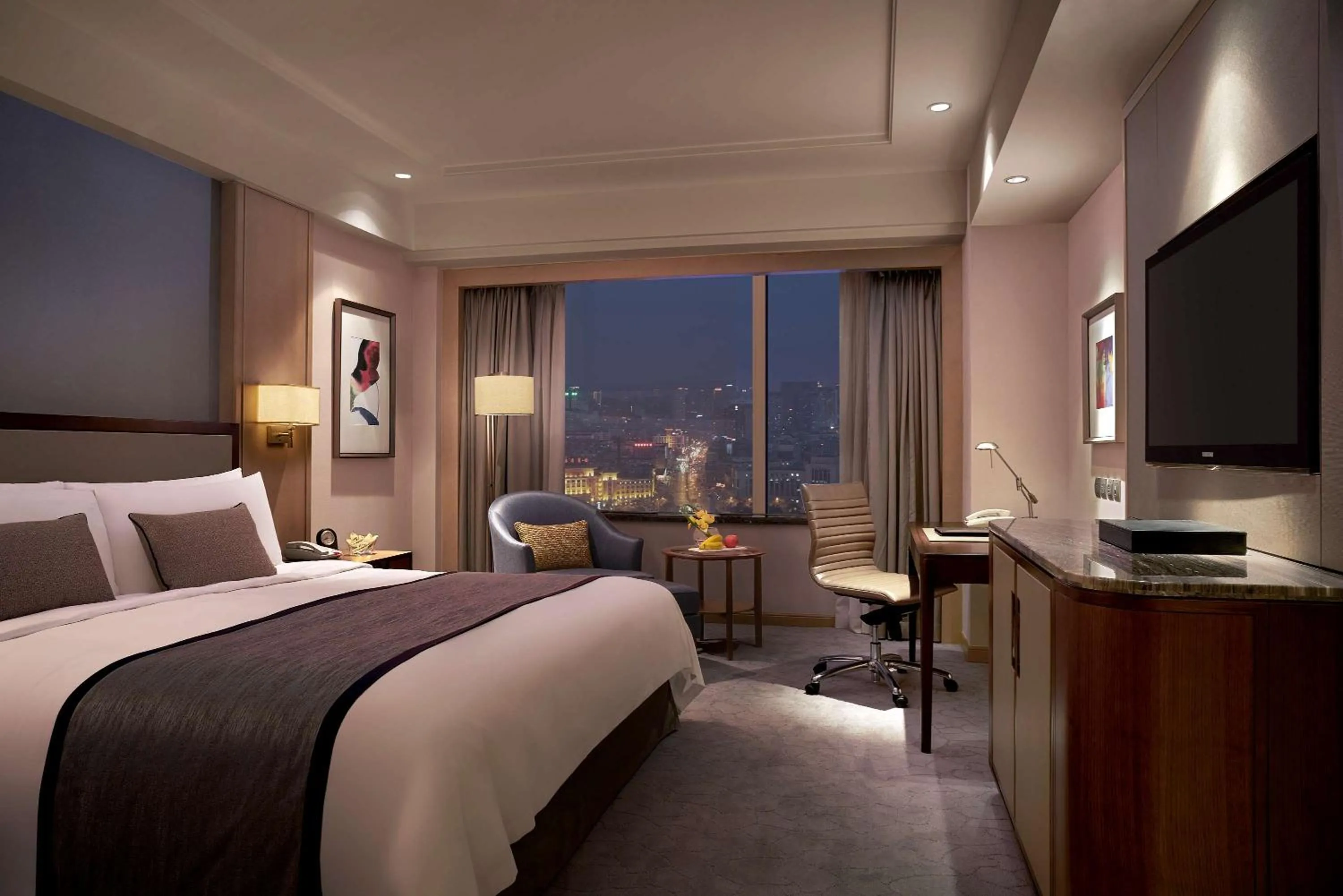 Photo of the whole room, Bed in Shangri-La Changchun