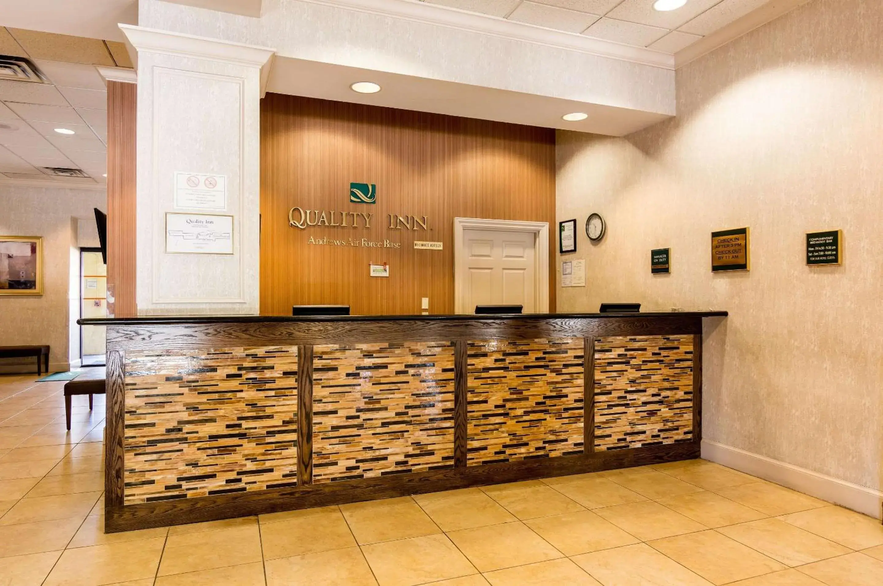 Lobby or reception in Quality Inn Near Joint Base Andrews-Washington Area Lobby or reception in Quality Inn Near Joint Base Andrews-Washington Area