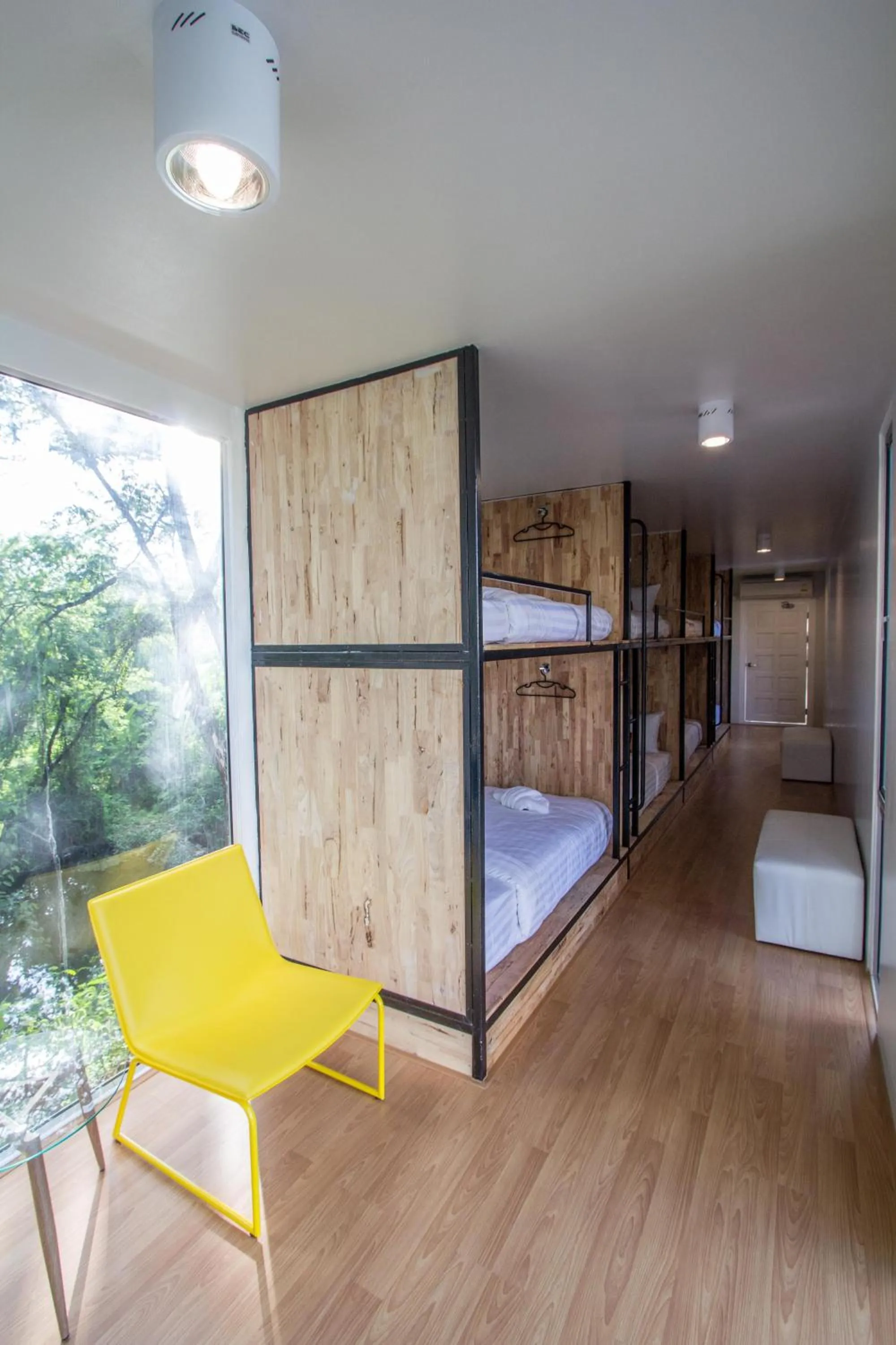 Bed in Ducati Bike Box Hotel