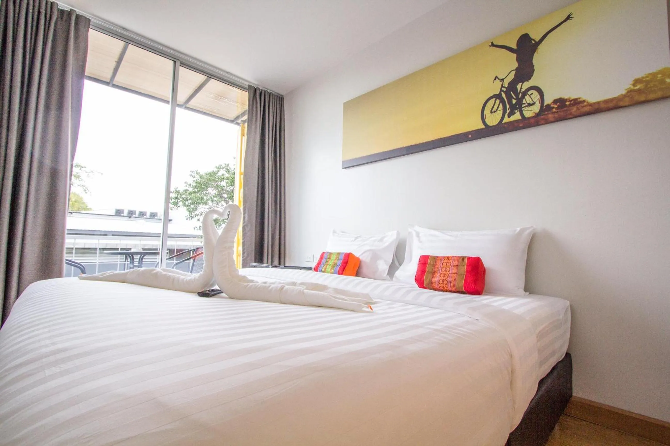 Bed in Ducati Bike Box Hotel