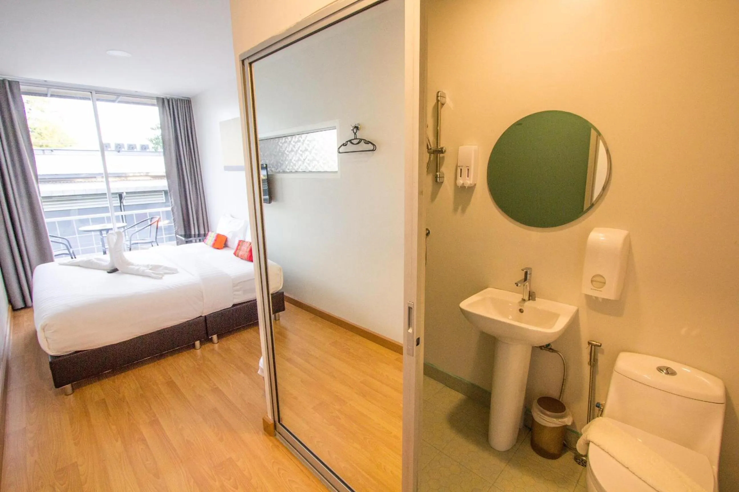 Bed in Ducati Bike Box Hotel