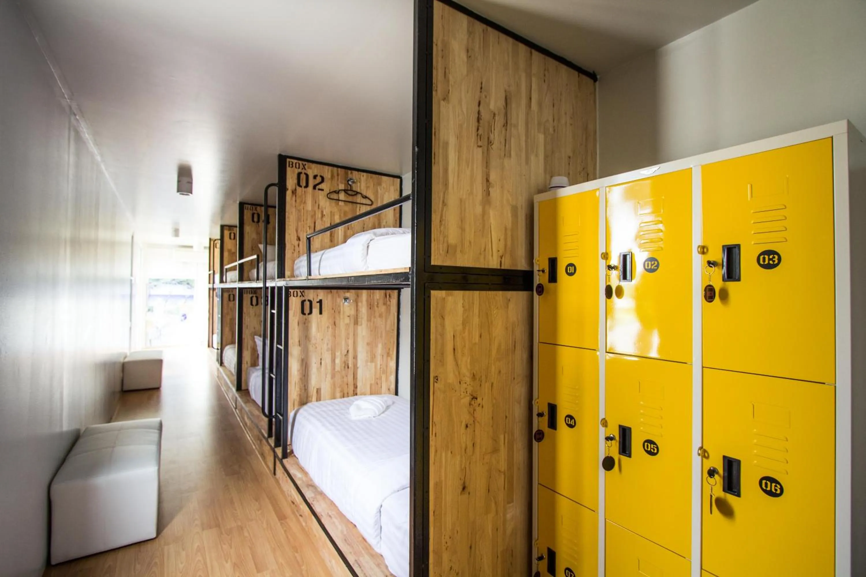 Bed in Ducati Bike Box Hotel