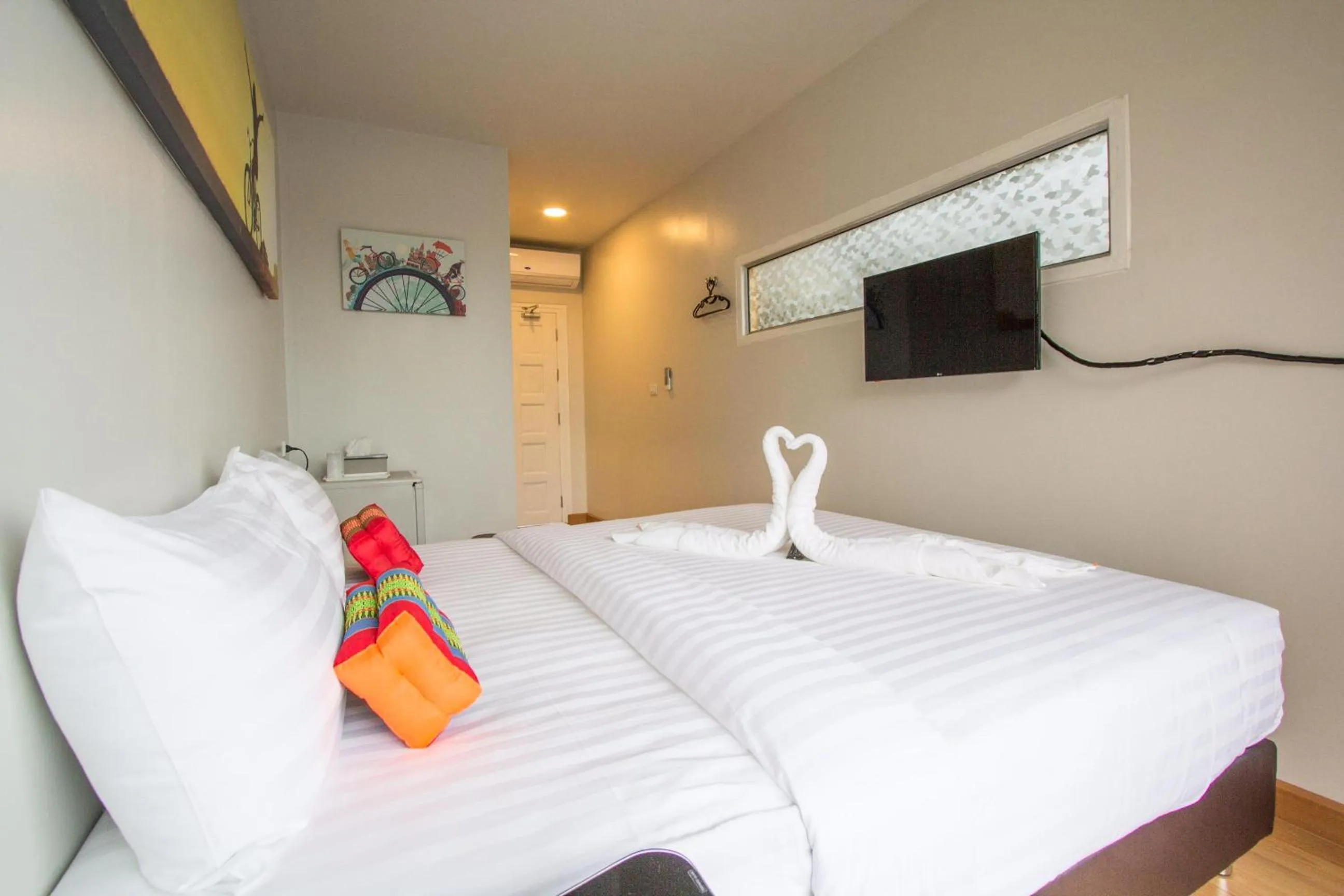 Bed in Ducati Bike Box Hotel