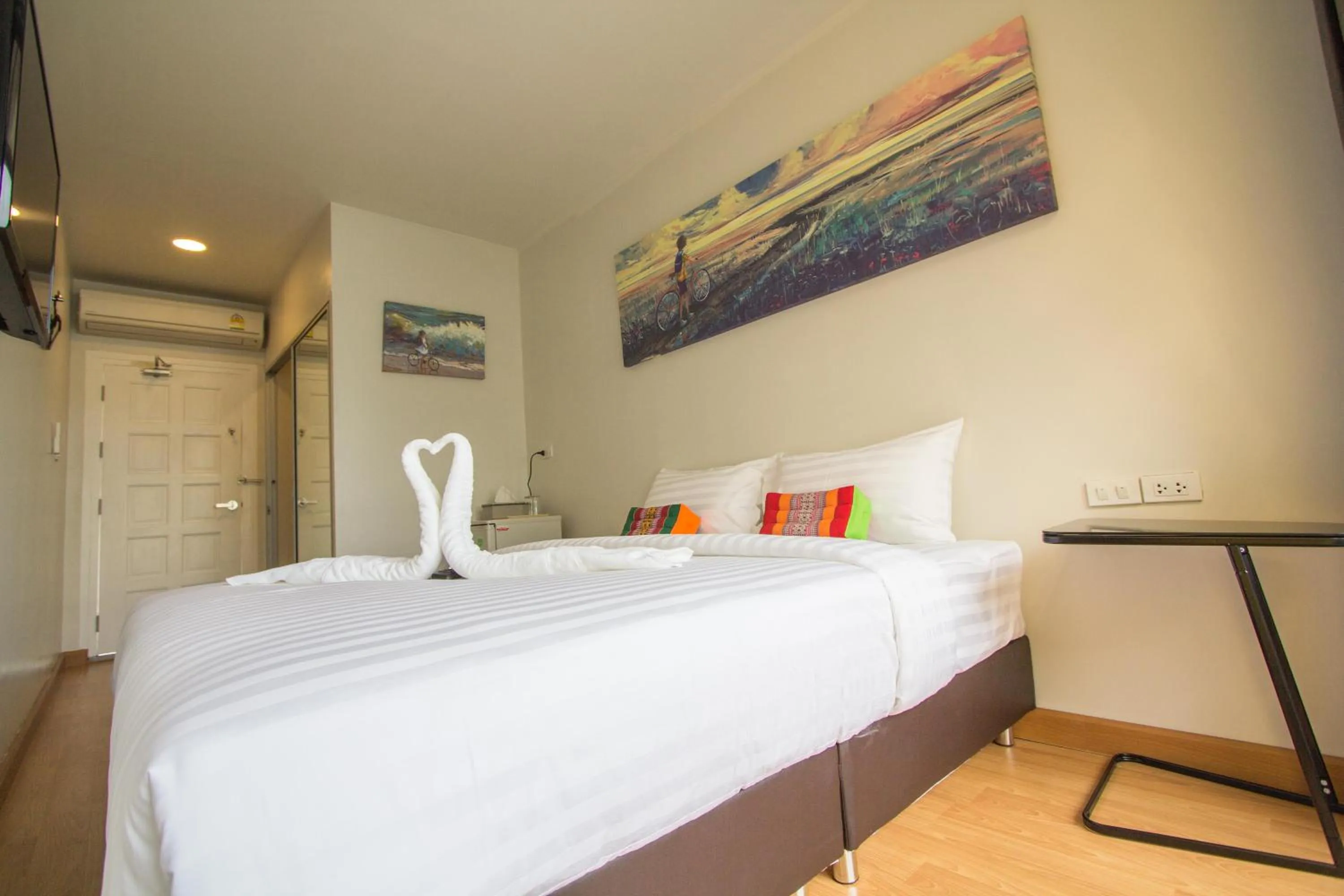 Bed in Ducati Bike Box Hotel