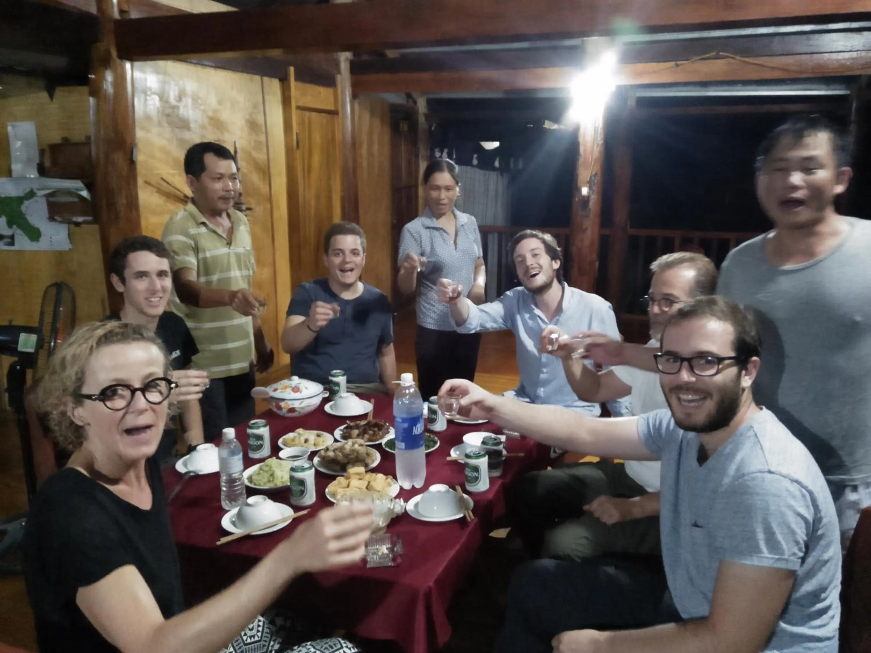 Dinner in Ba Be lake-Huyền Hào Homestay
