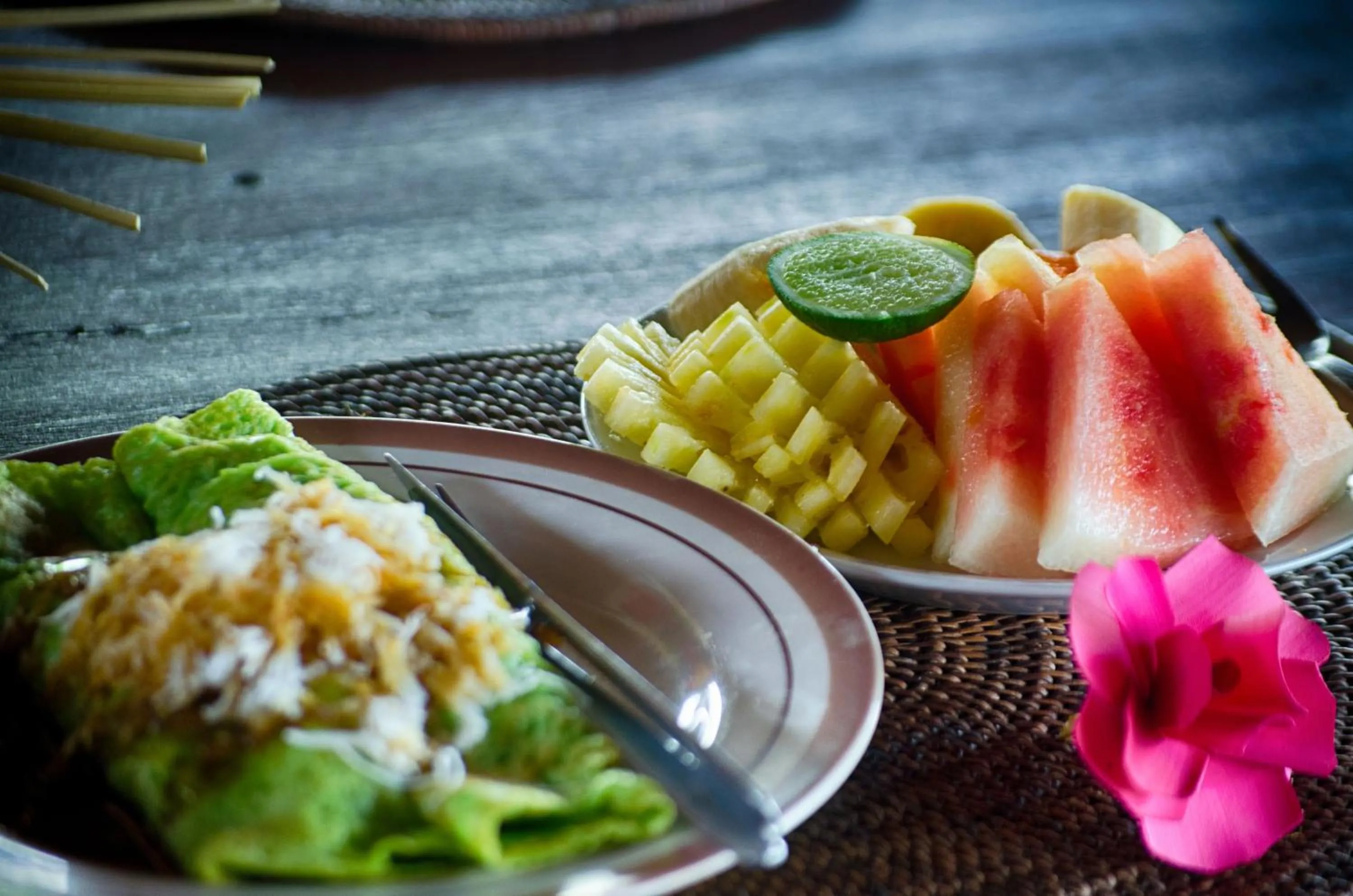 Asian breakfast in Rumah Roda
