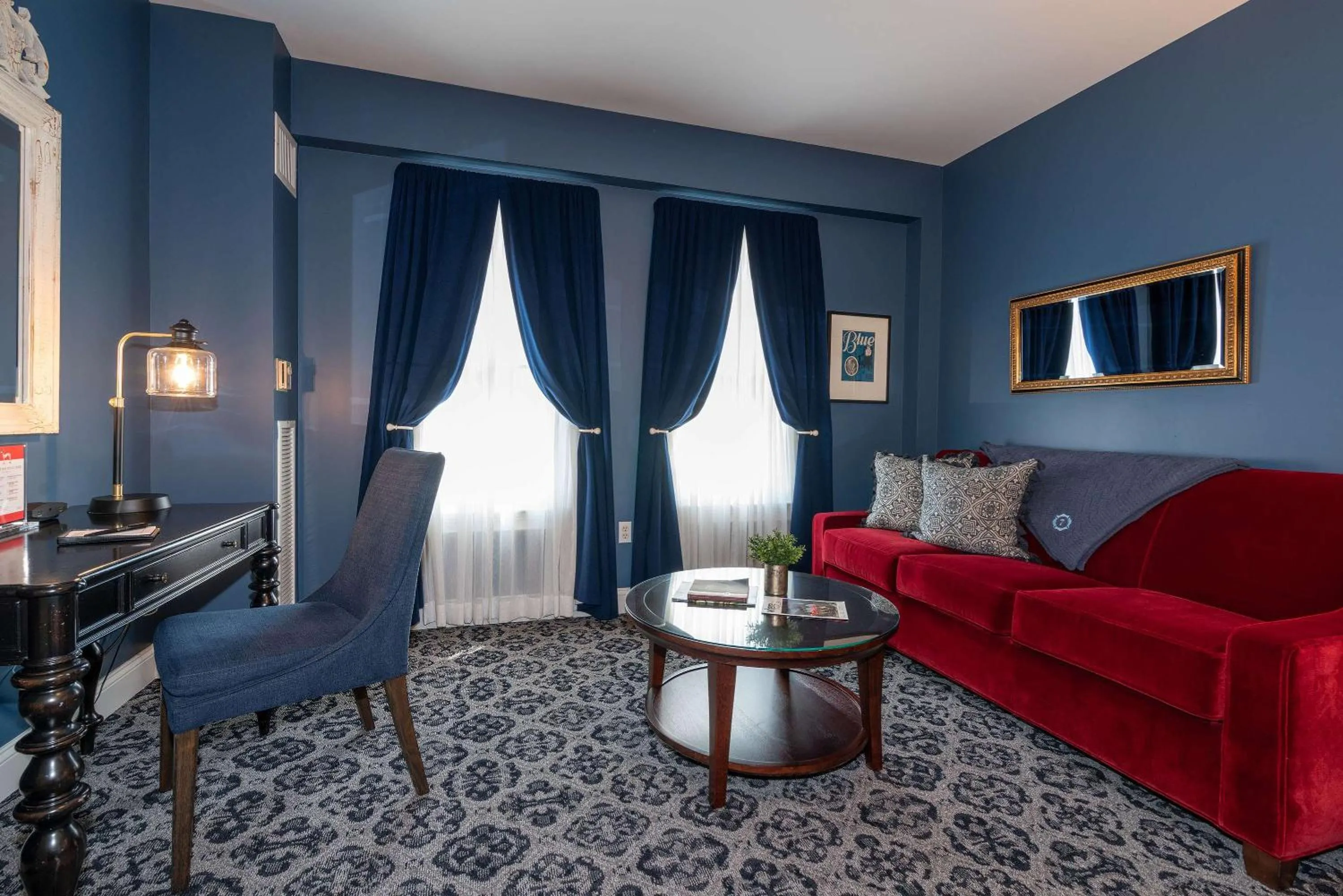 Bedroom in The Kendall Hotel at the Engine 7 Firehouse