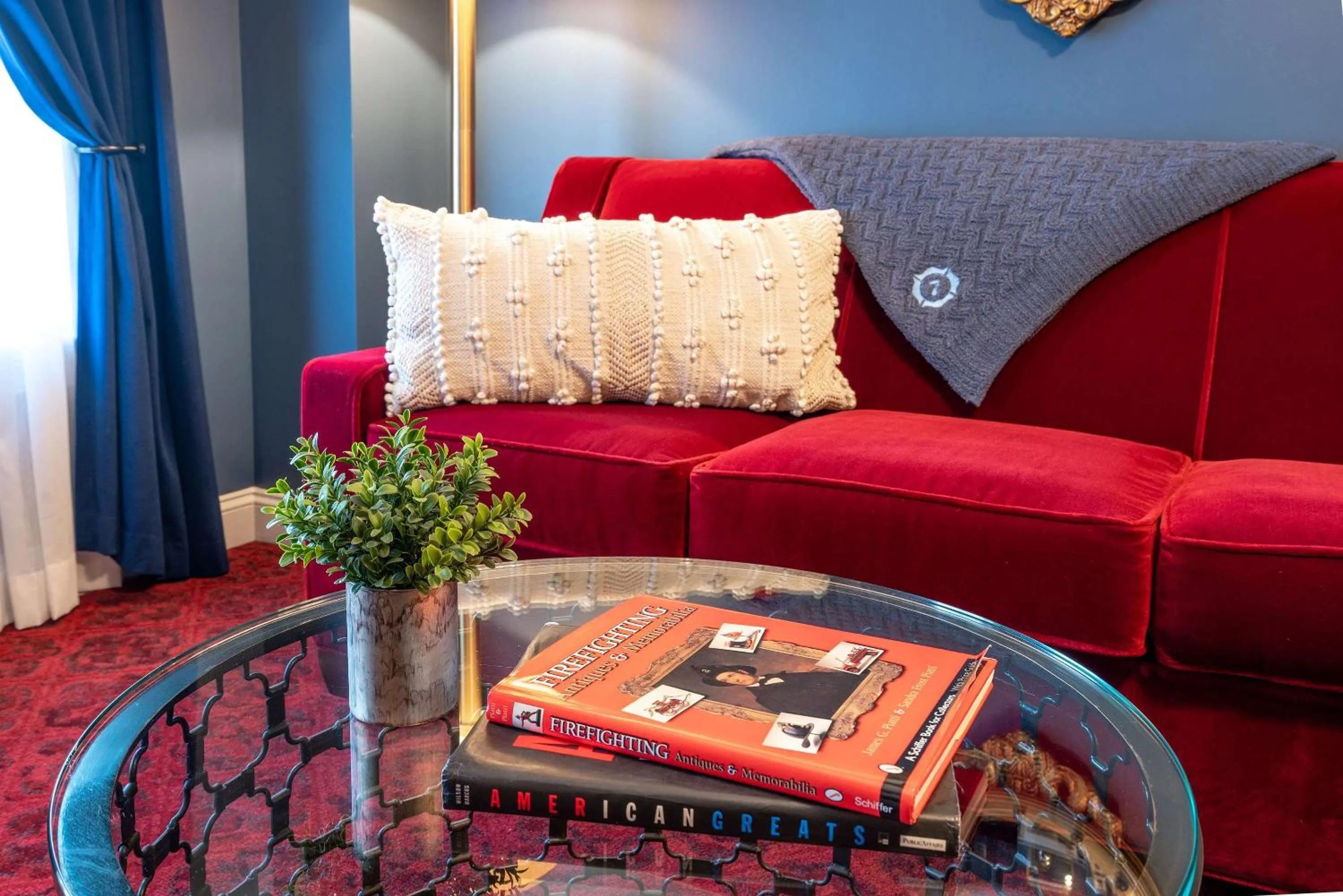 Bedroom in The Kendall Hotel at the Engine 7 Firehouse