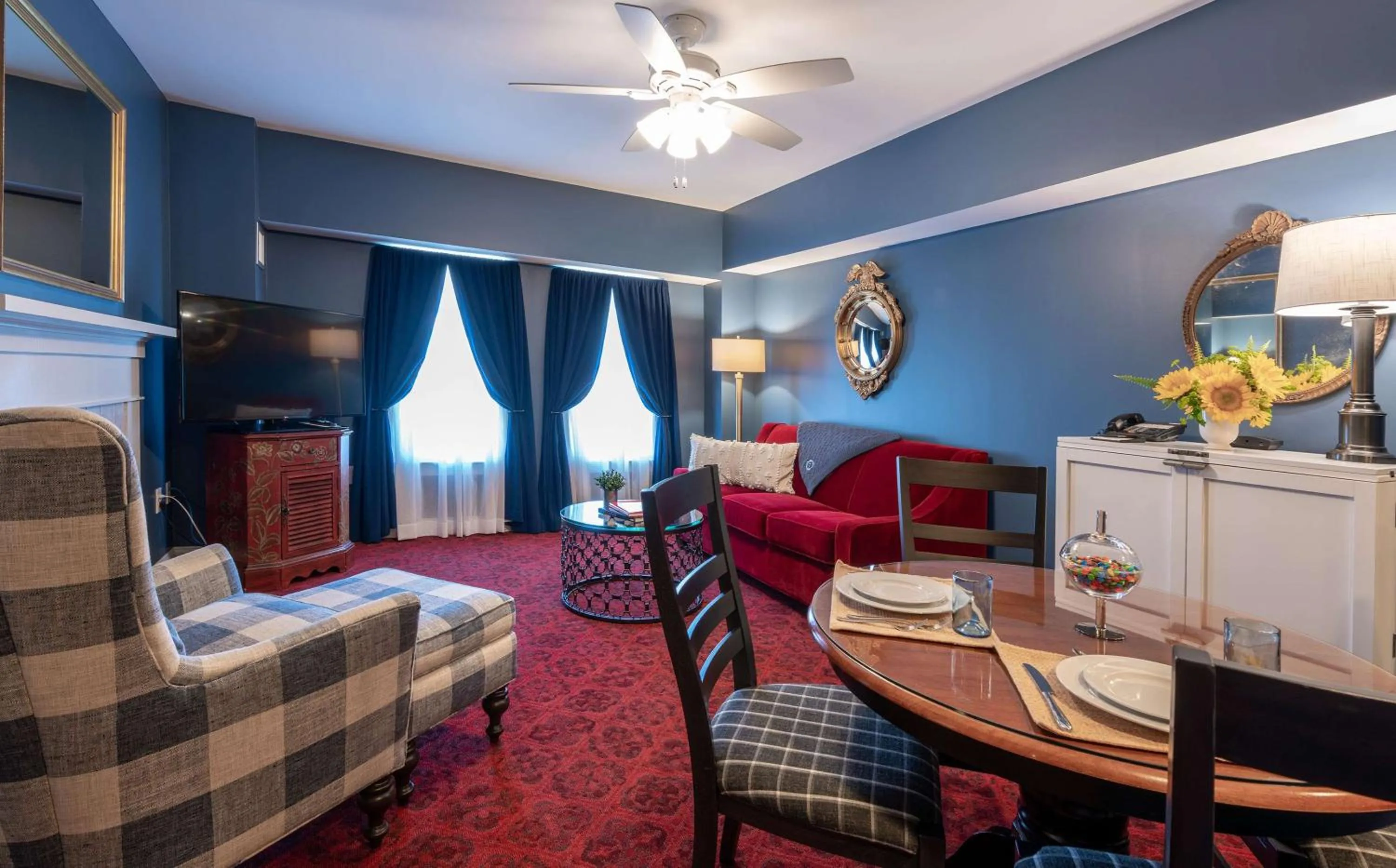 Bedroom in The Kendall Hotel at the Engine 7 Firehouse