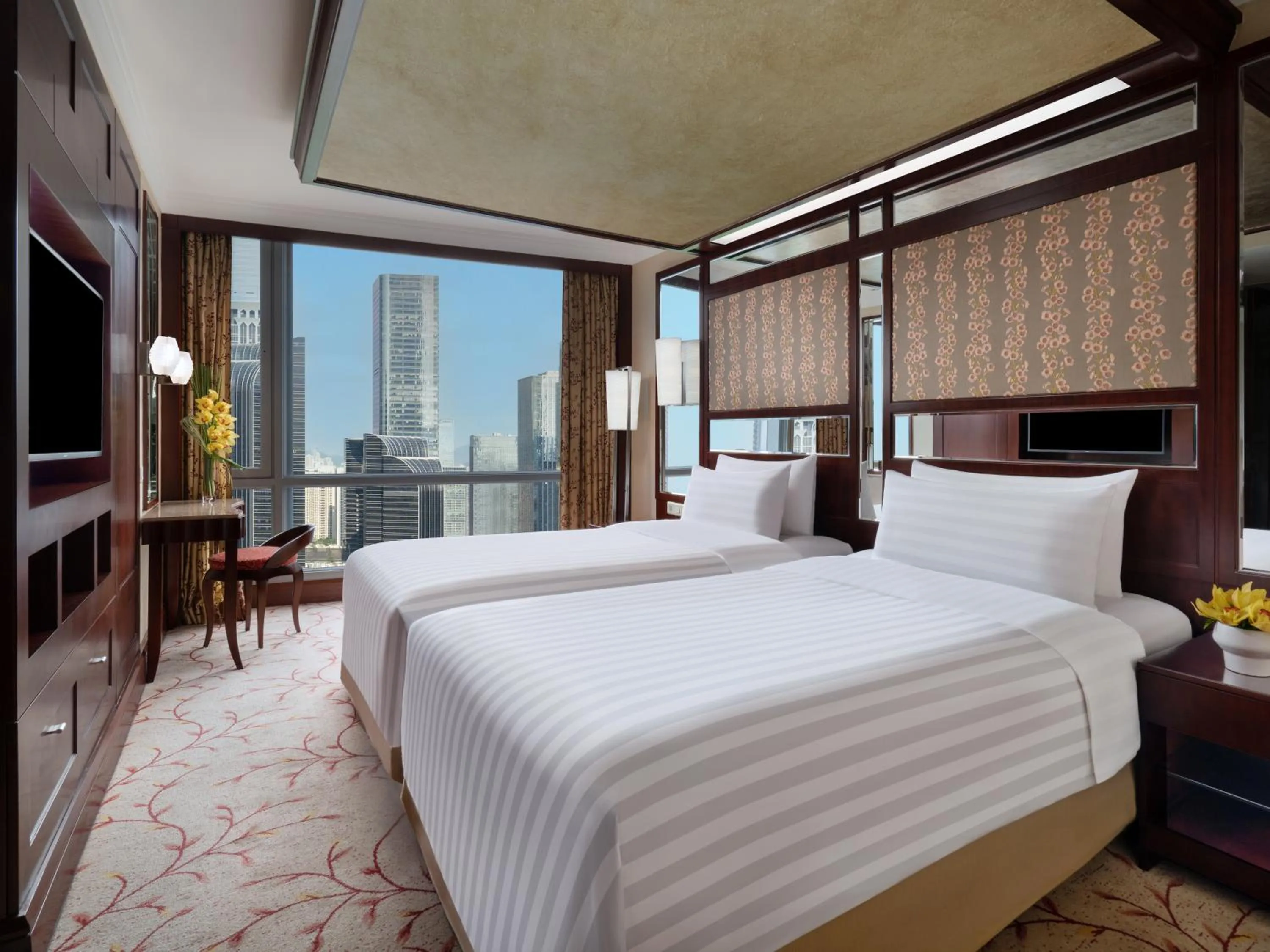 Bedroom, Bed in Futian Shangri-La, Shenzhen,Near to Shenzhen Convention&Exhibition Centre, Futian Railway Station