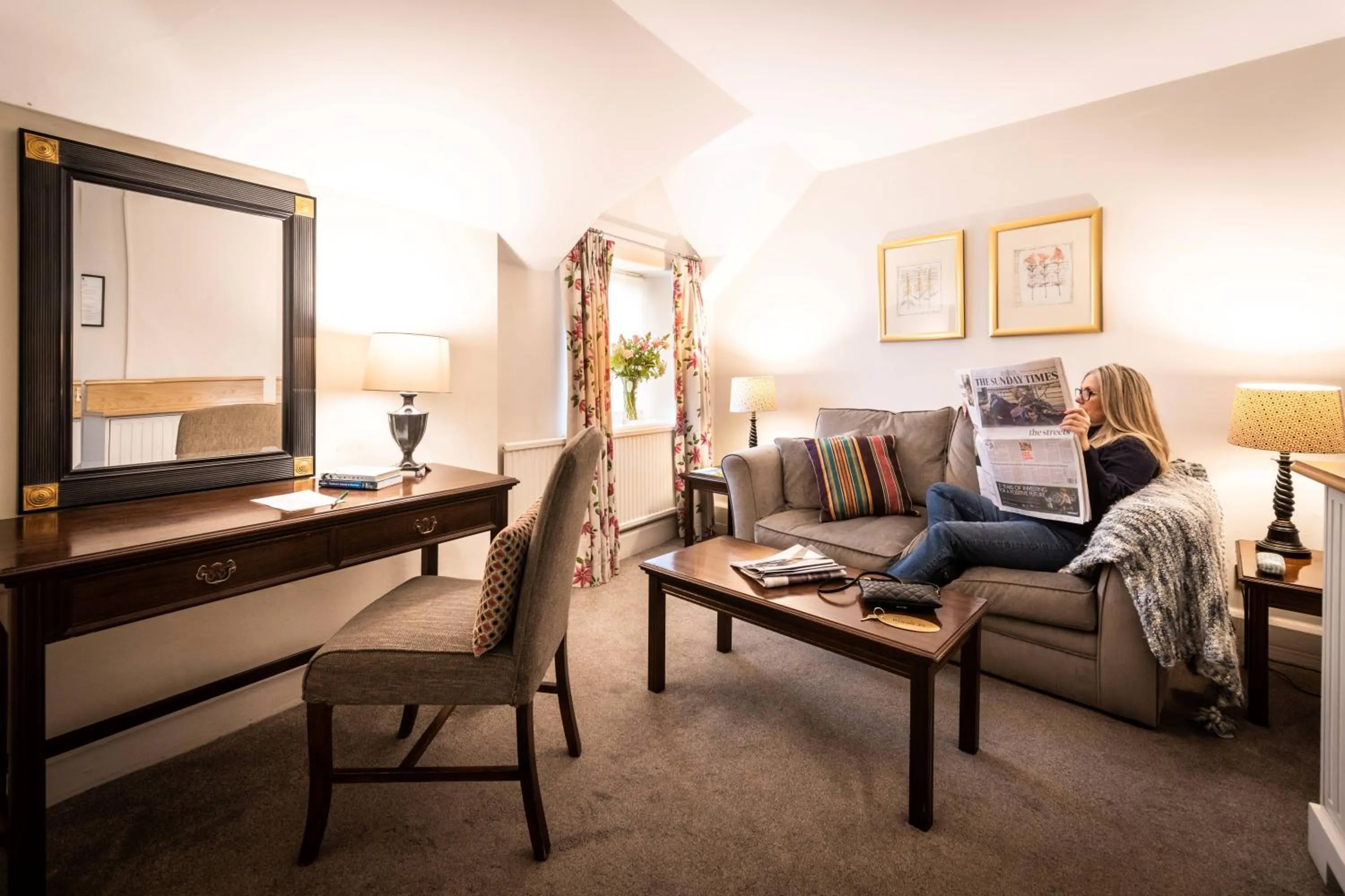 Seating area in Luttrell Arms