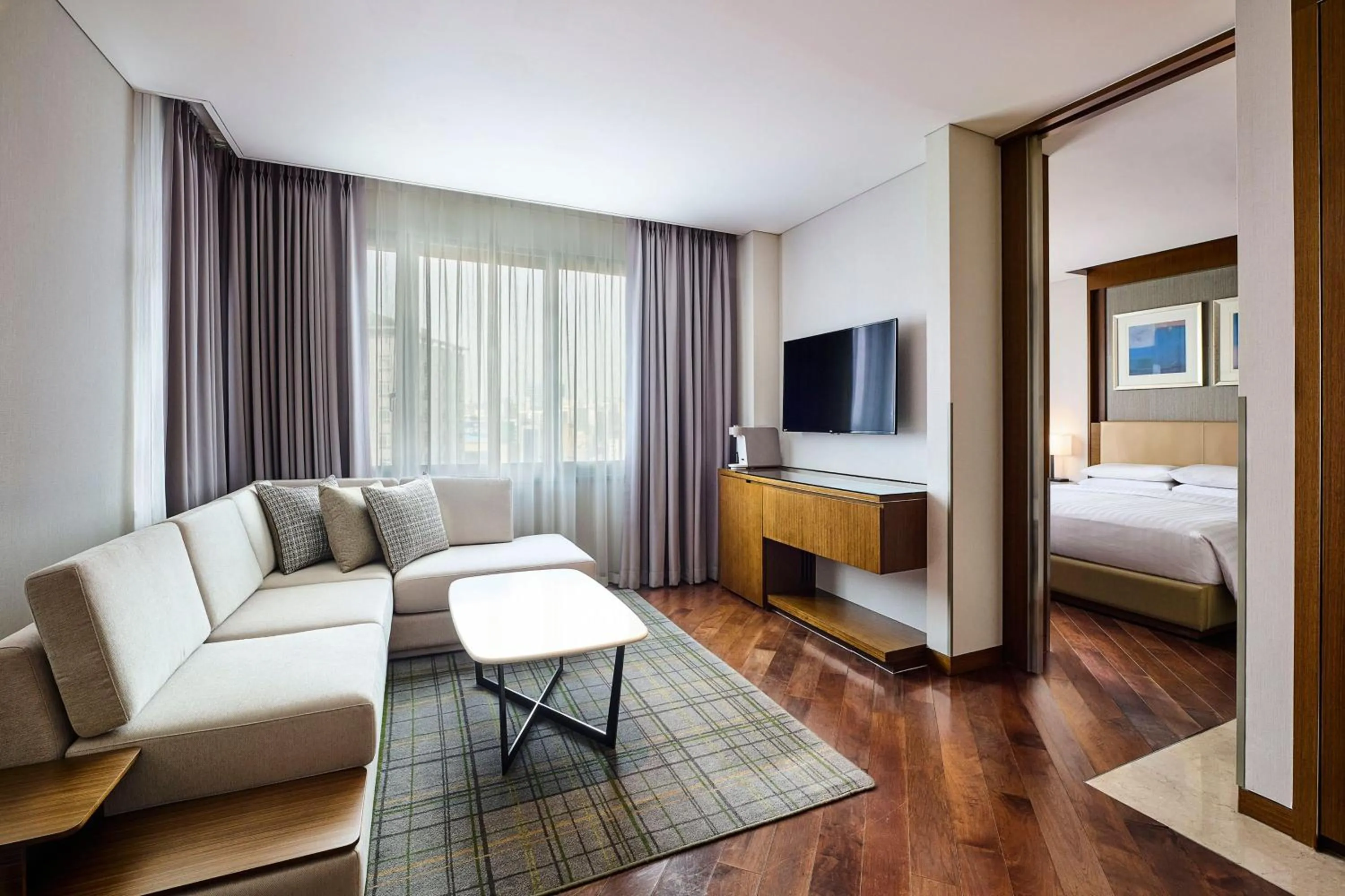 Living room, Bed in Courtyard By Marriott Seoul Times Square