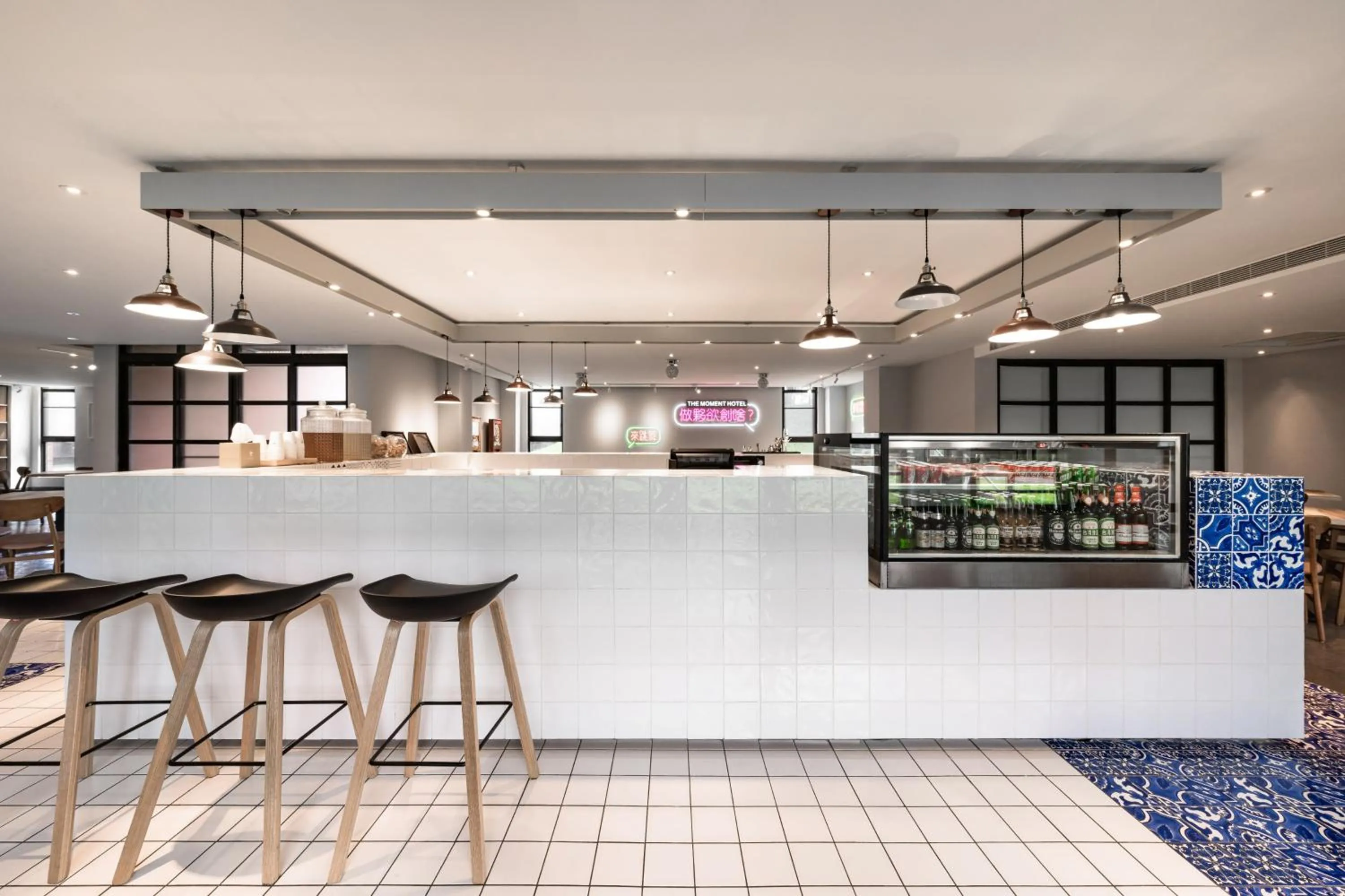 Seating area in The Moment Hotel Yilan by Lakeshore