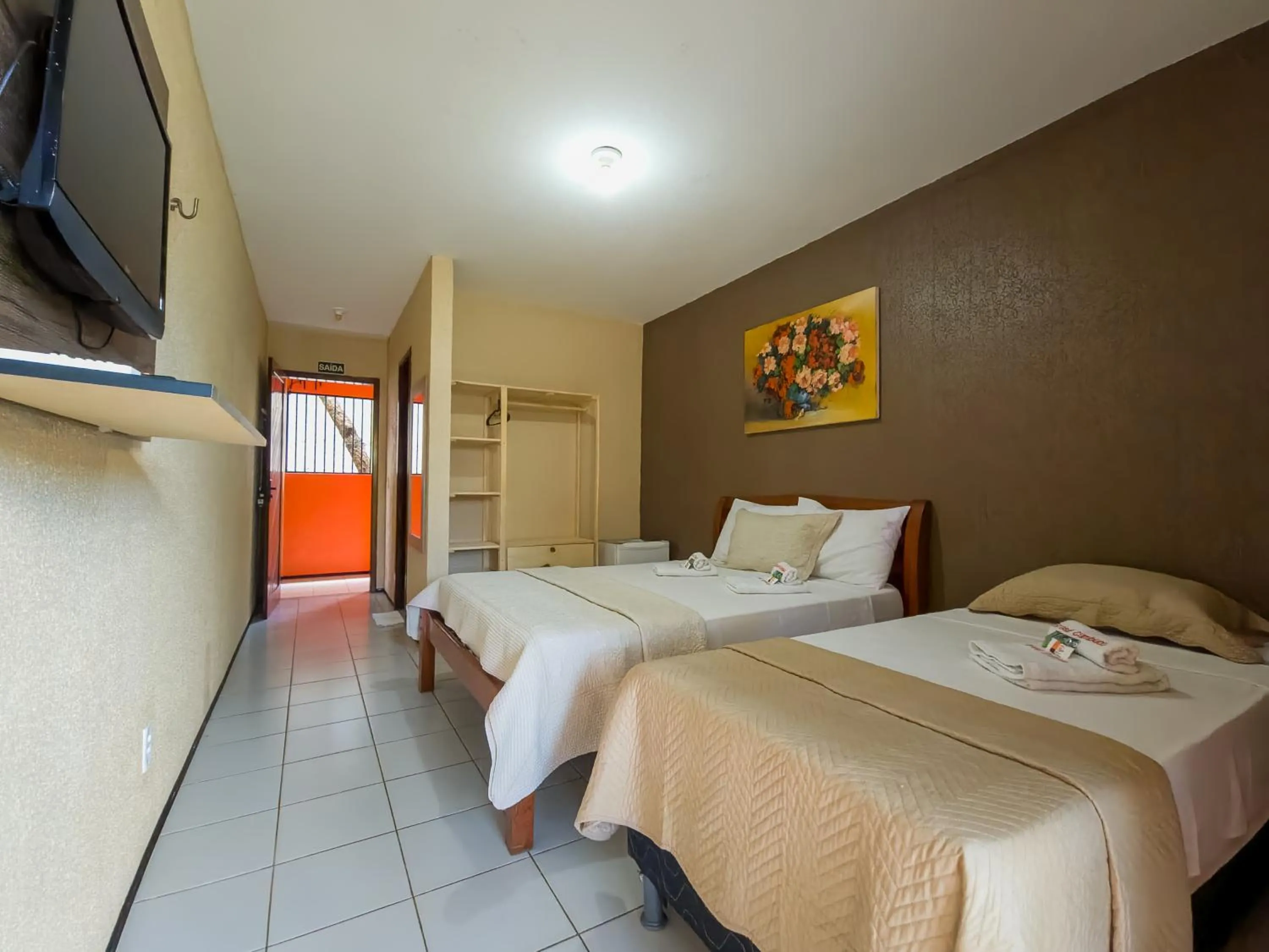 Communal lounge/ TV room, Bed in Pousada Brasil Cumbuco