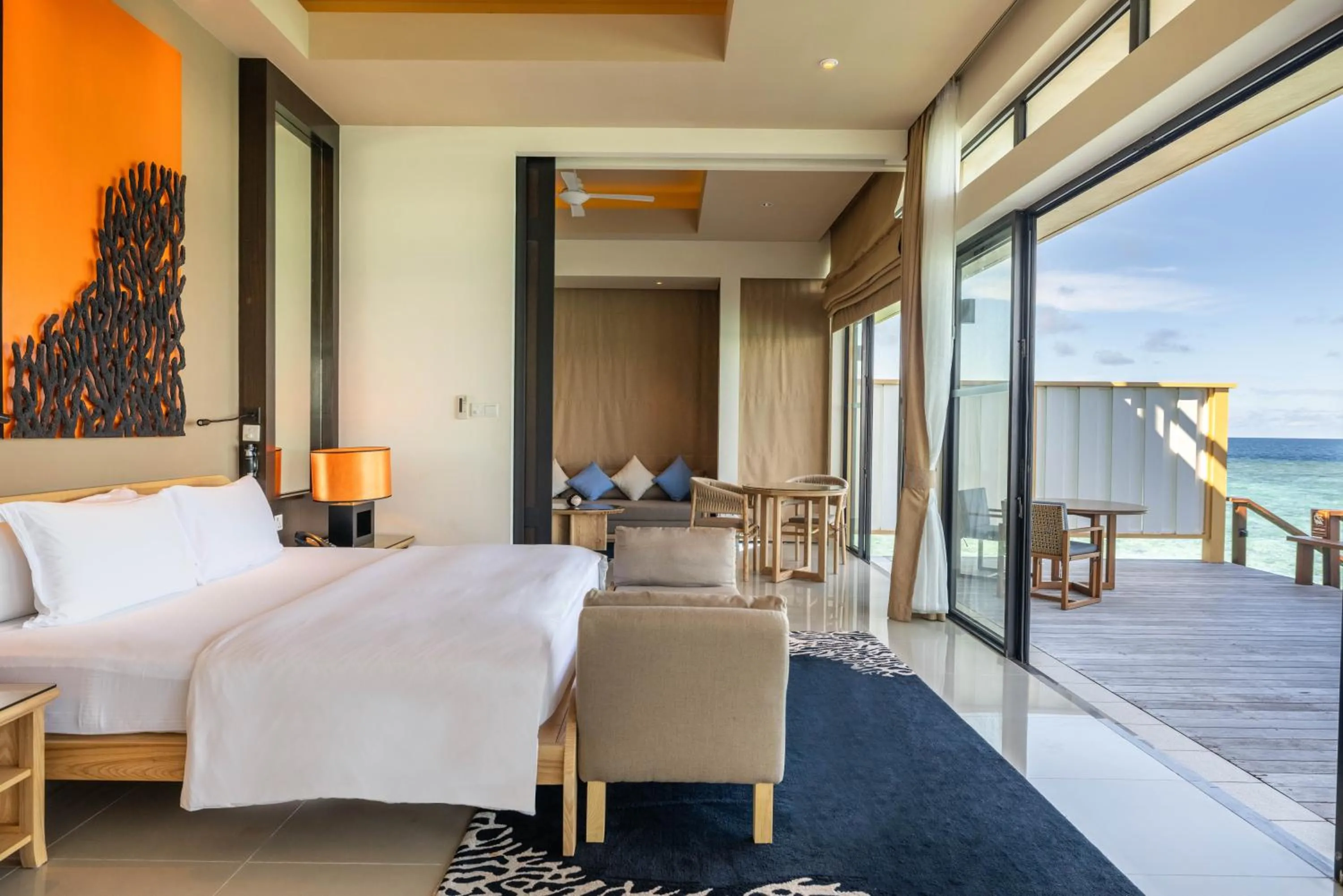 Bedroom, Bed in Angsana Velavaru - Enjoy 20 percent off Return Seaplane for Two guests on stays of 4 nights or more between 1 March to 23 December 2026