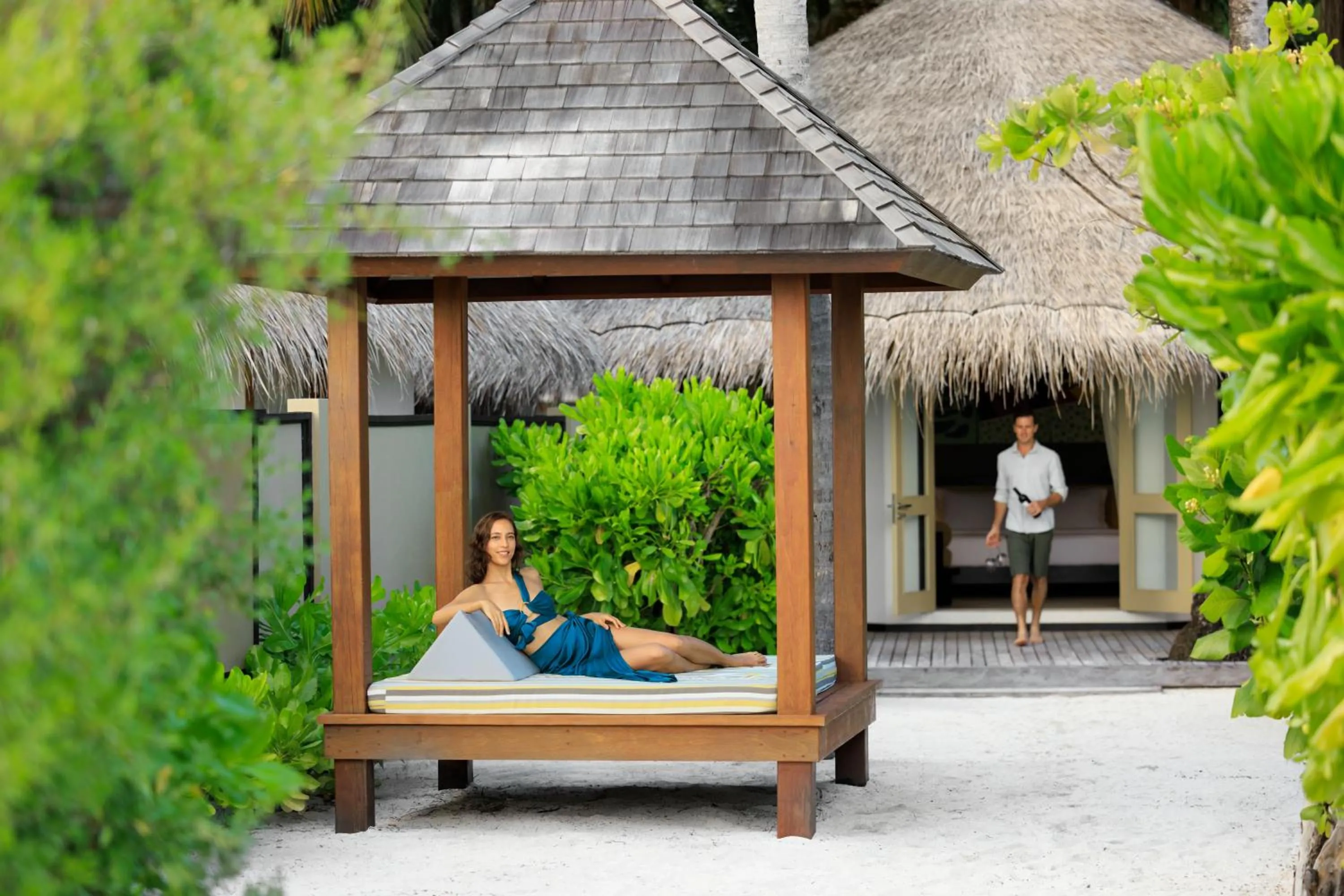 Patio in Angsana Velavaru - Enjoy 20 percent off Return Seaplane for Two guests on stays of 4 nights or more between 1 March to 23 December 2026