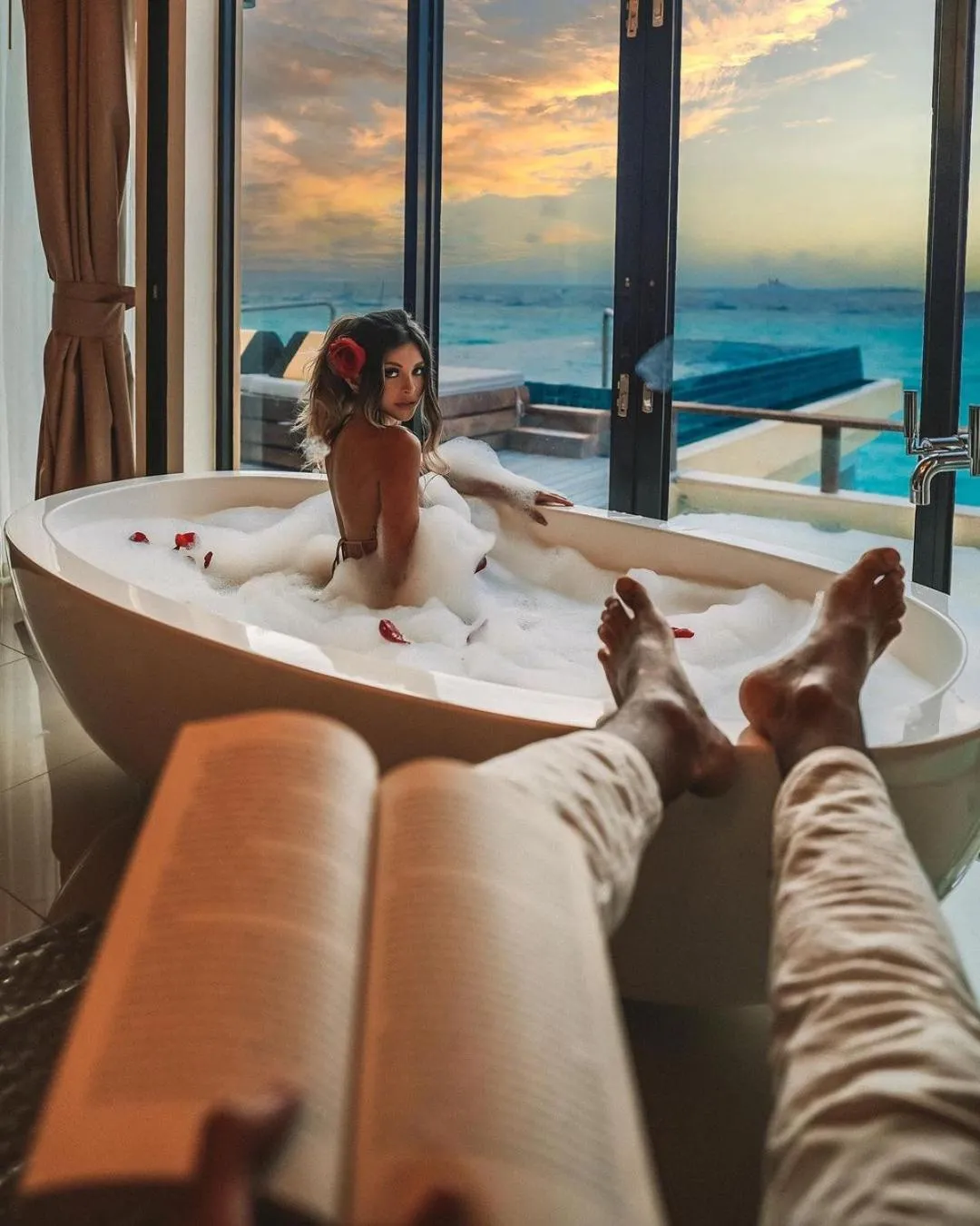 Bath in Angsana Velavaru - Enjoy 20 percent off Return Seaplane for Two guests on stays of 4 nights or more between 1 March to 23 December 2026