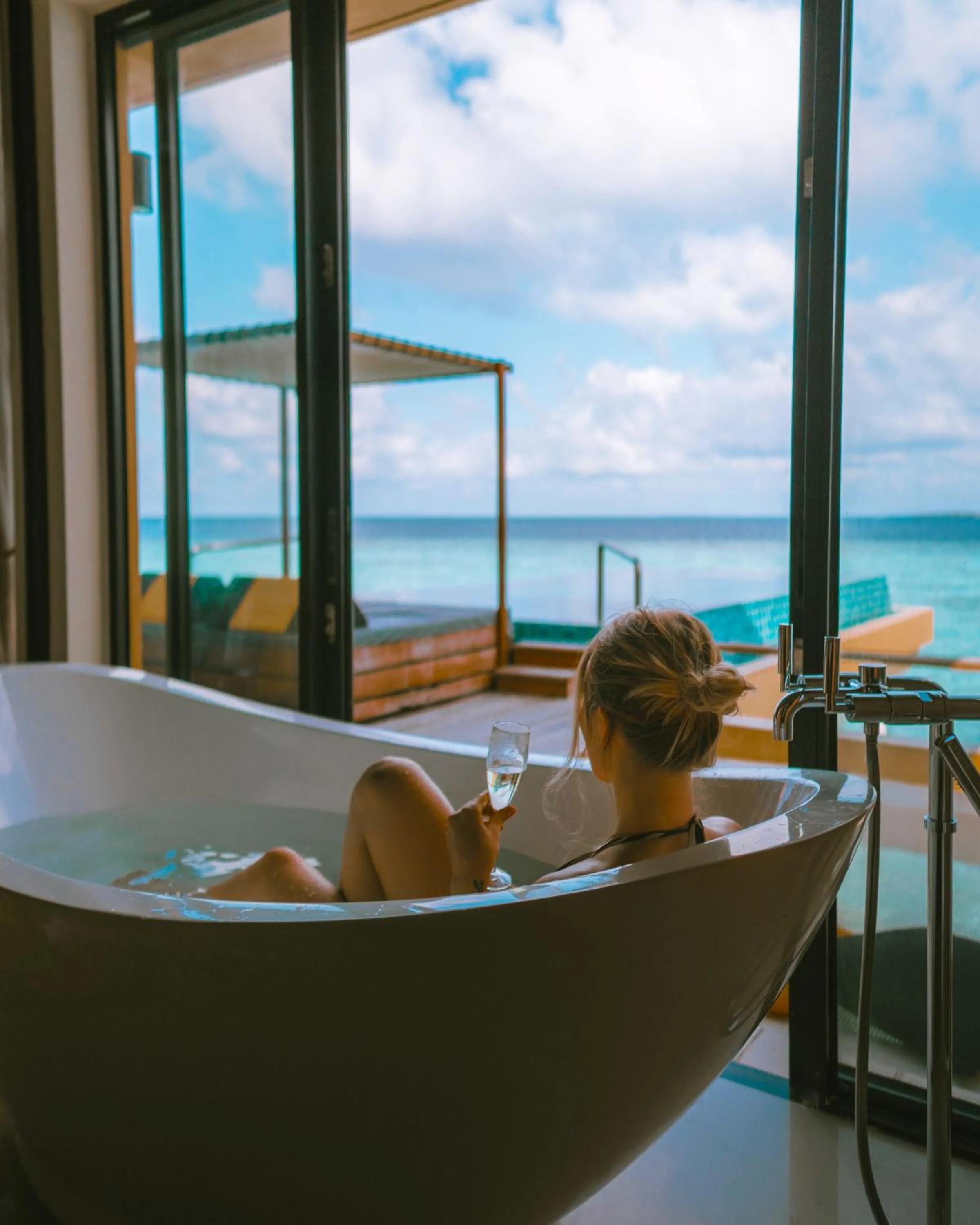 Bath in Angsana Velavaru - Enjoy 20 percent off Return Seaplane for Two guests on stays of 4 nights or more between 1 March to 23 December 2026