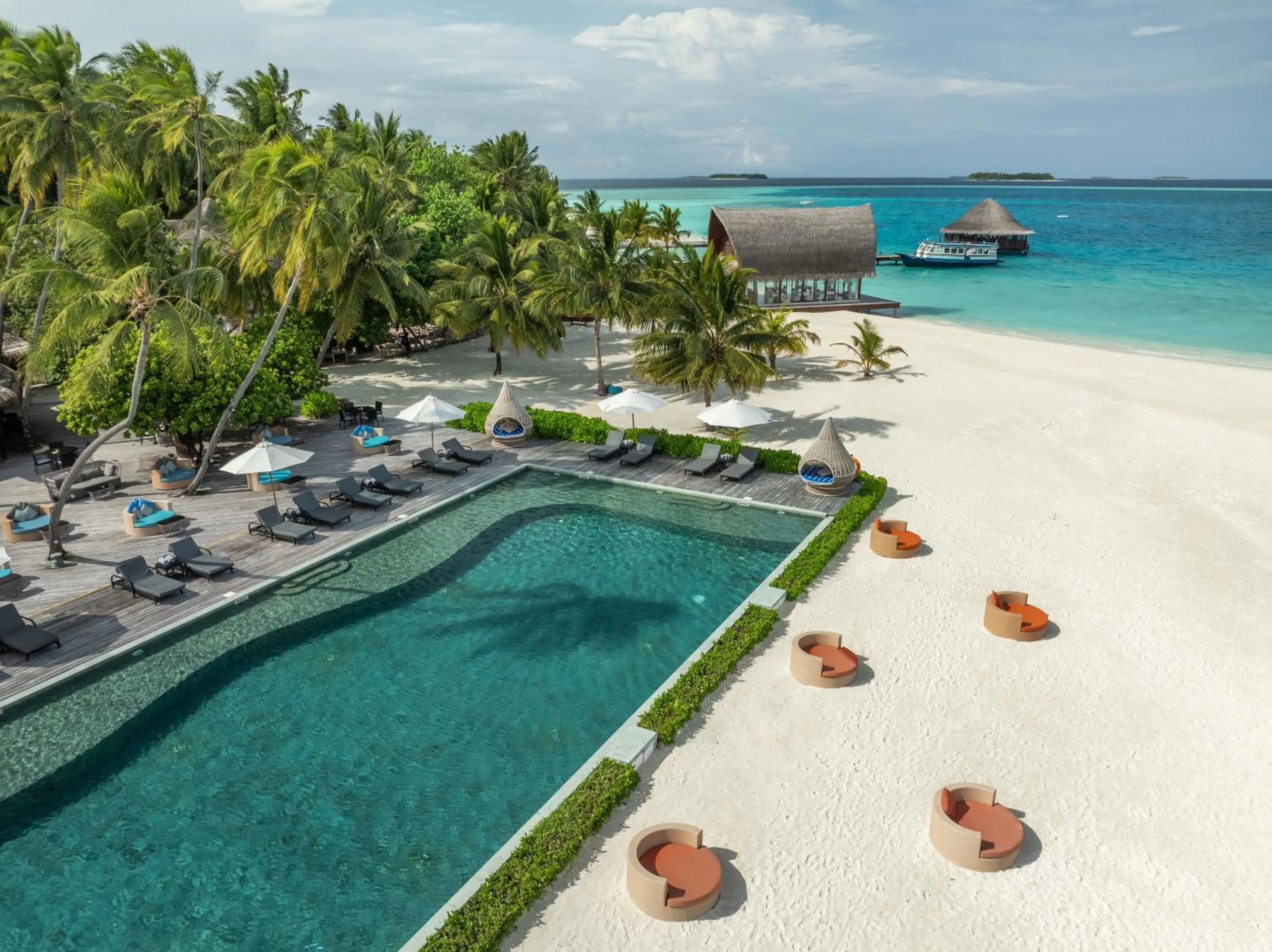 Swimming pool in Angsana Velavaru - Enjoy 20 percent off Return Seaplane for Two guests on stays of 4 nights or more between 1 March to 23 December 2026