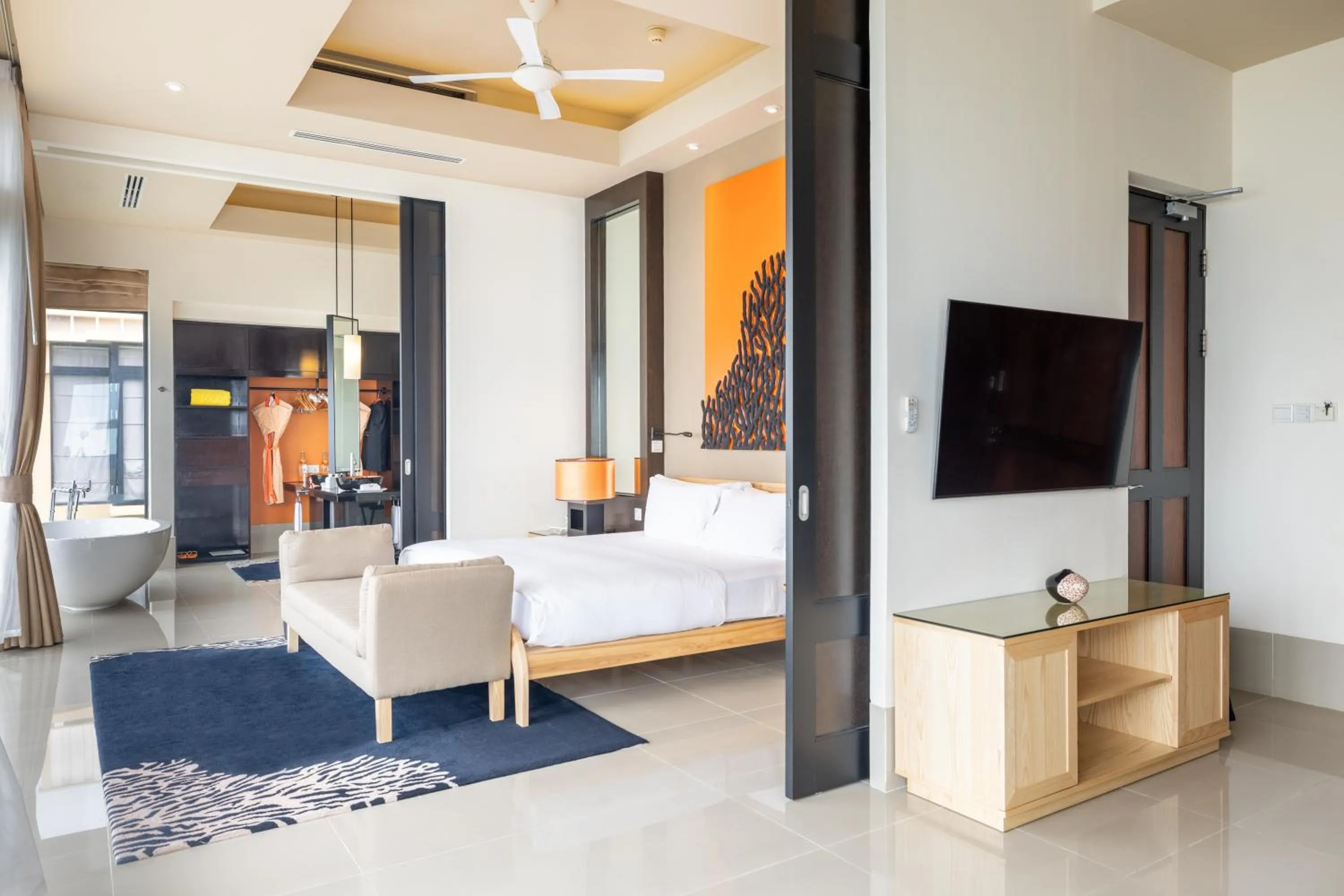 Bedroom, Bed in Angsana Velavaru - Enjoy 20 percent off Return Seaplane for Two guests on stays of 4 nights or more between 1 March to 23 December 2026