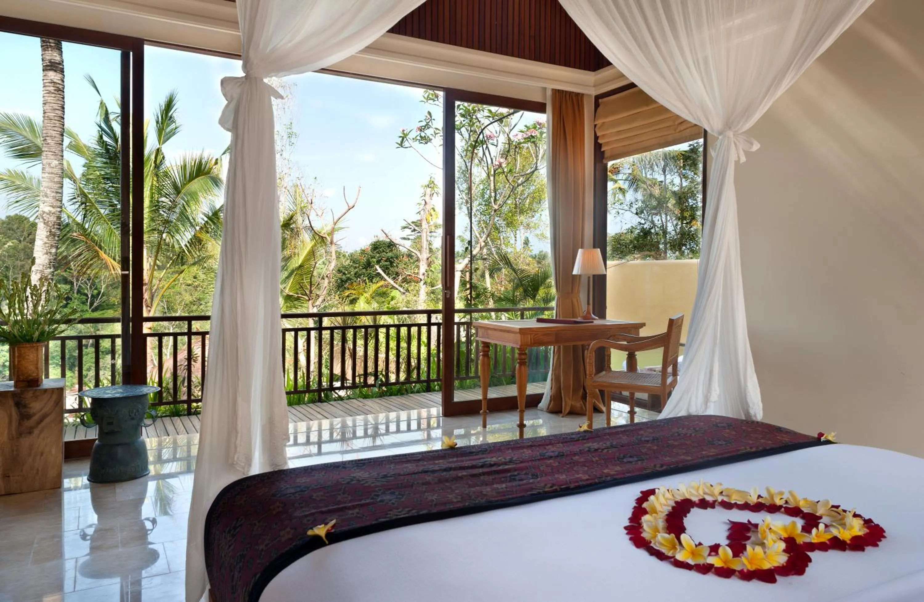 View (from property/room), Bed in Komaneka at Tanggayuda Ubud