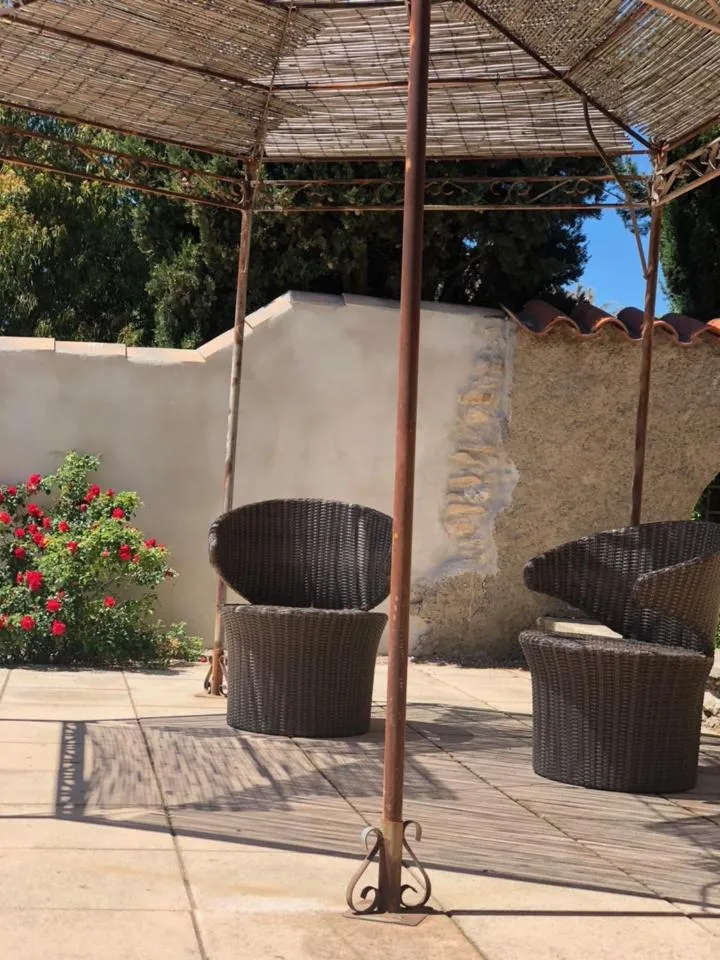 Patio in Château de Floure - SPA et piscine extérieure chauffée