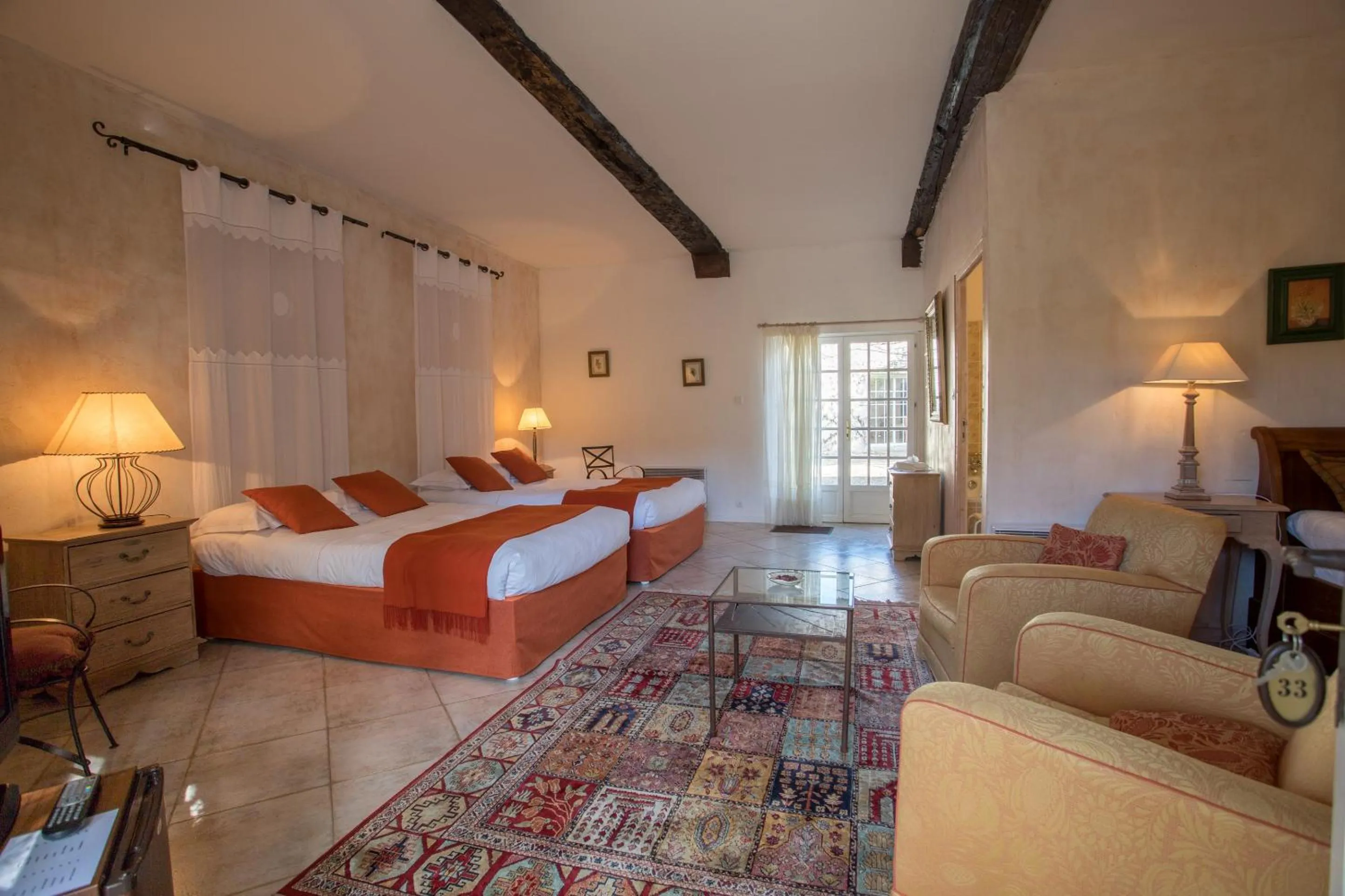 Garden view, Bed in Château de Floure - SPA et piscine extérieure chauffée