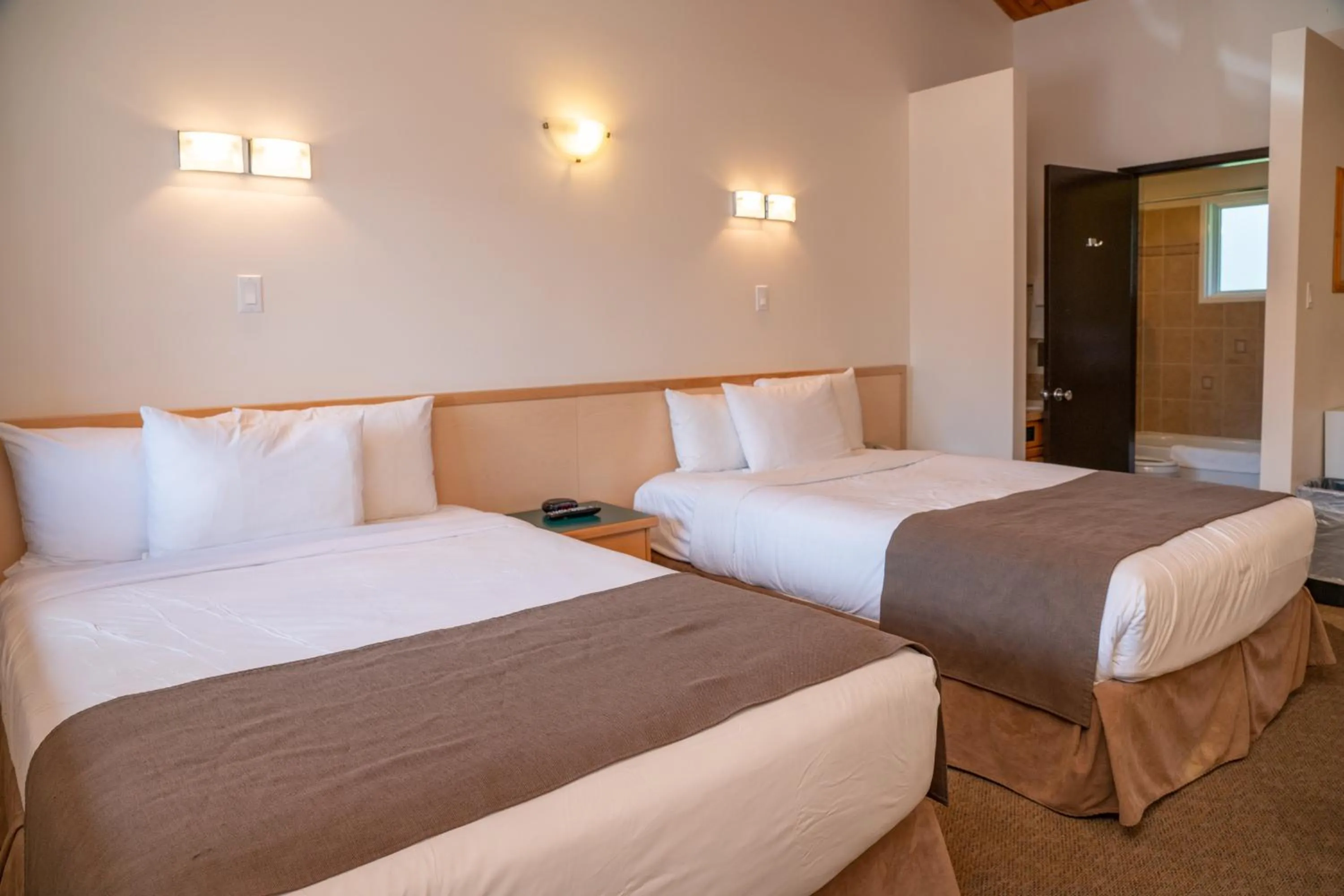 Bed in Rocky Mountain Ski Lodge