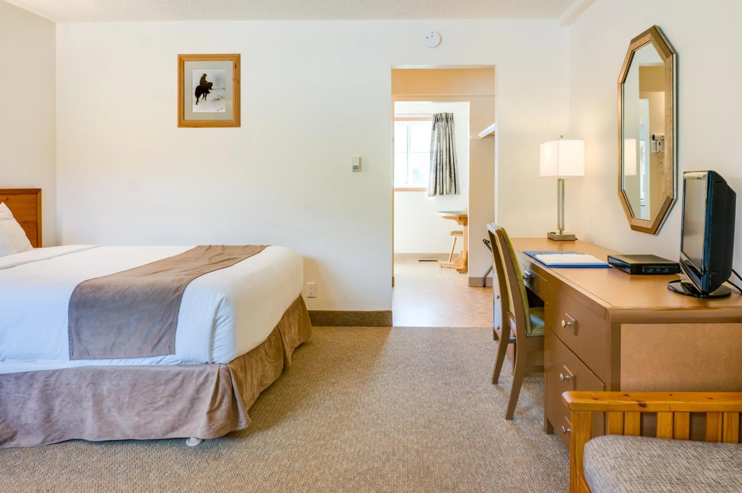 Bed in Rocky Mountain Ski Lodge