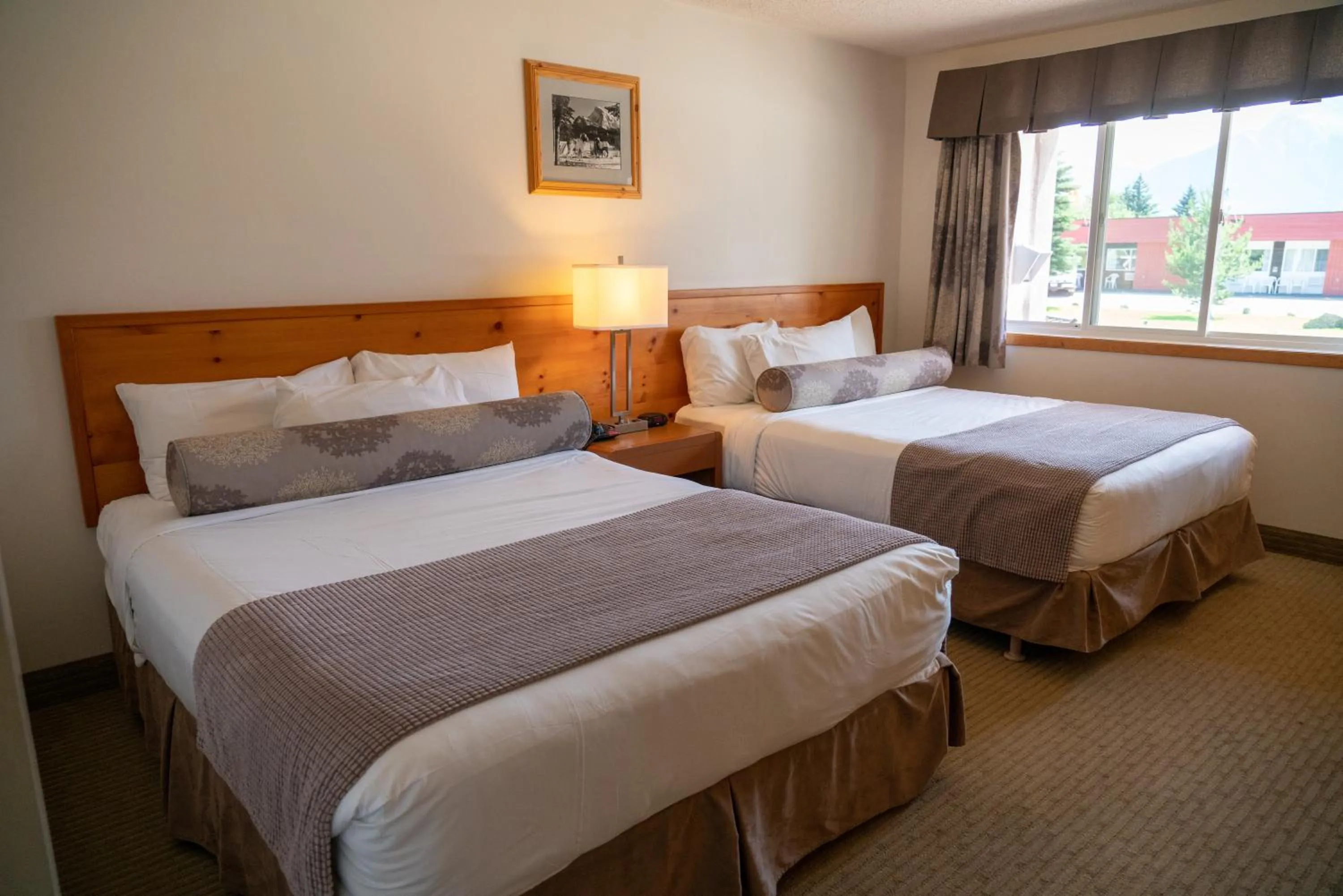 Bed in Rocky Mountain Ski Lodge