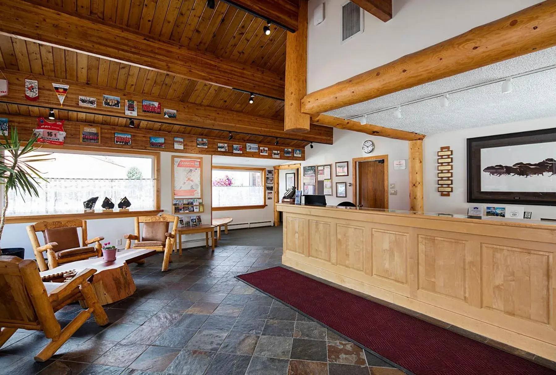 Lobby or reception in Rocky Mountain Ski Lodge Lobby or reception in Rocky Mountain Ski Lodge