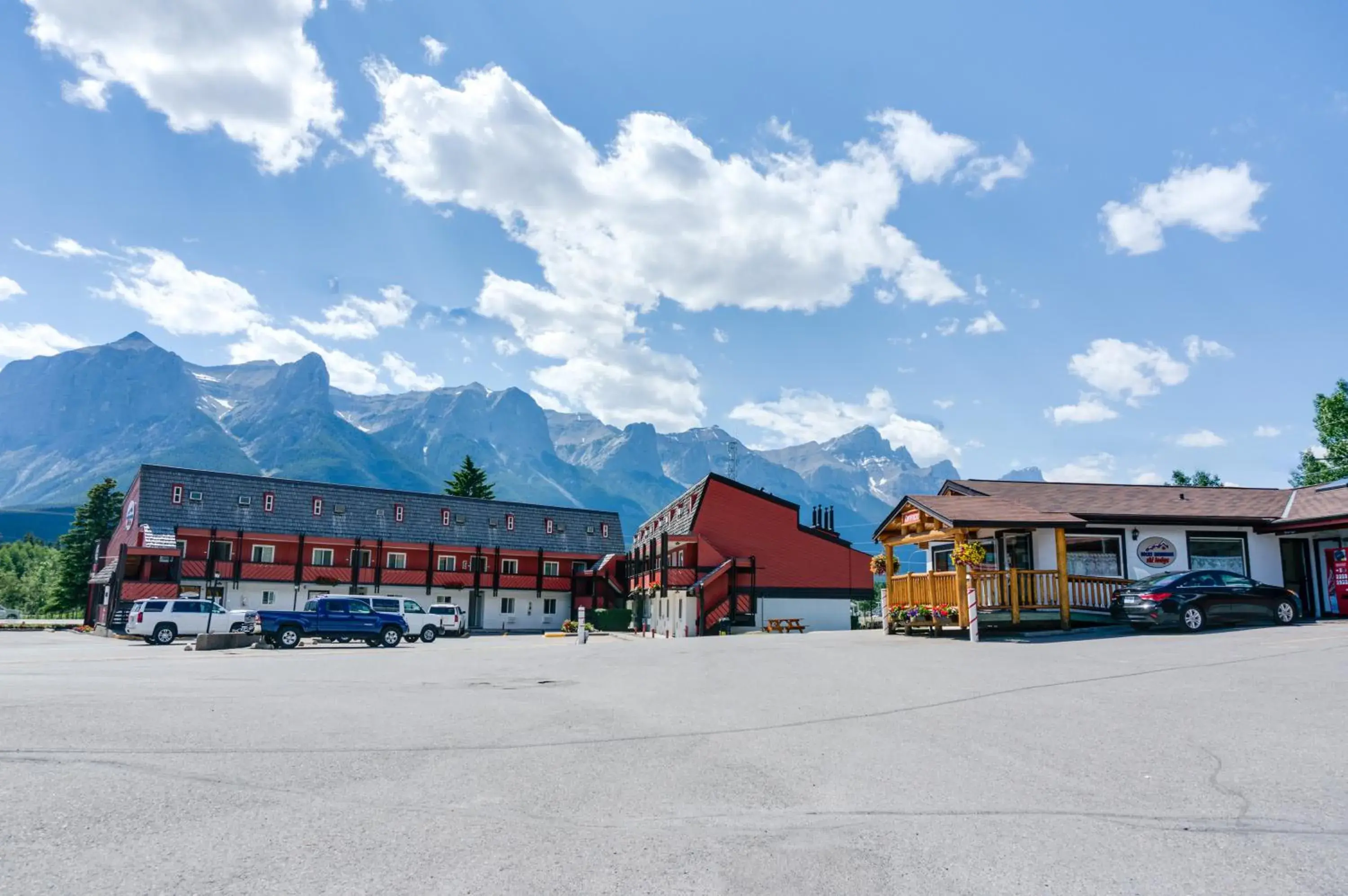 Facade/entrance in Rocky Mountain Ski Lodge Facade/entrance in Rocky Mountain Ski Lodge