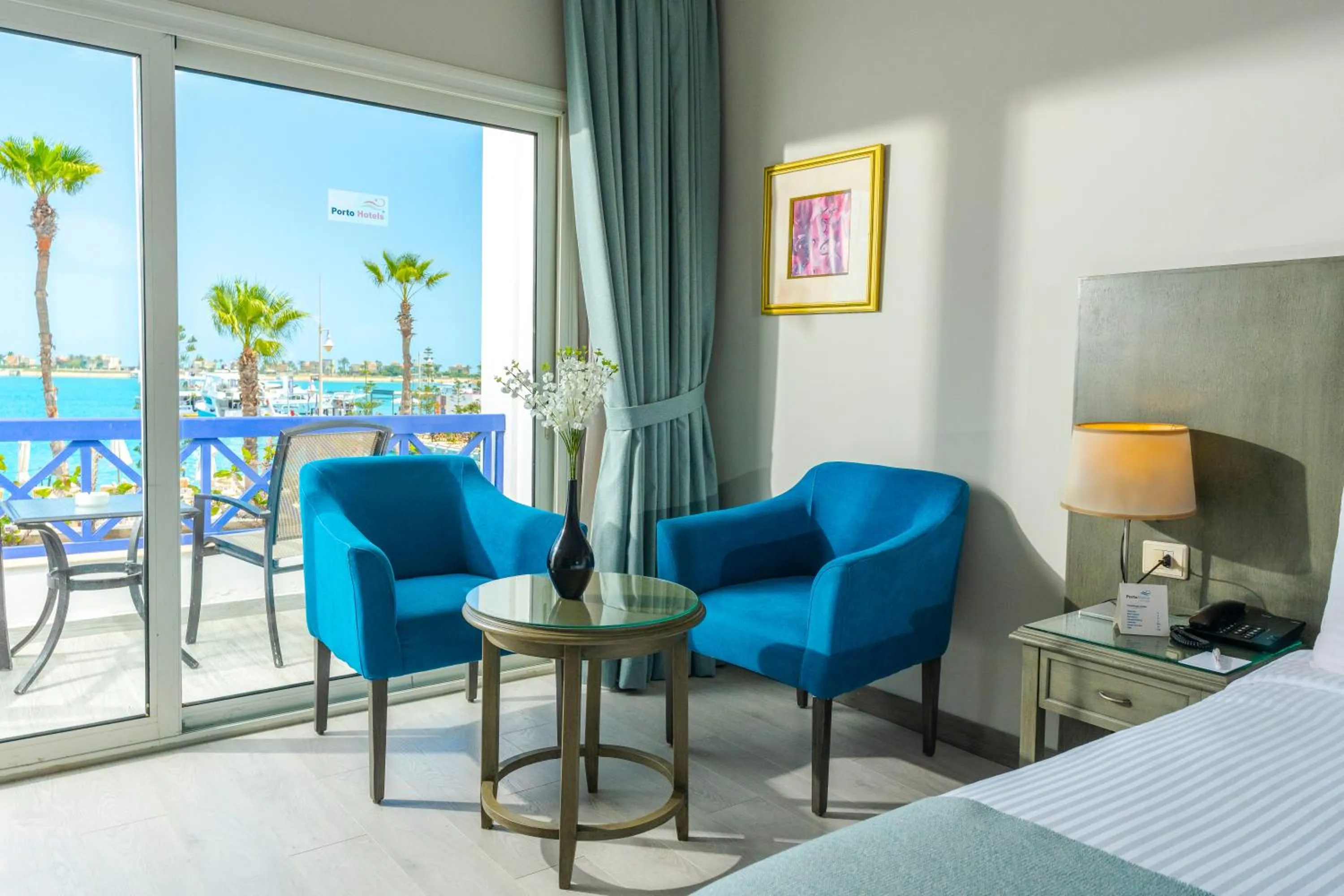 Seating area, Bed in Porto Marina Hotel & Spa Al Alamein