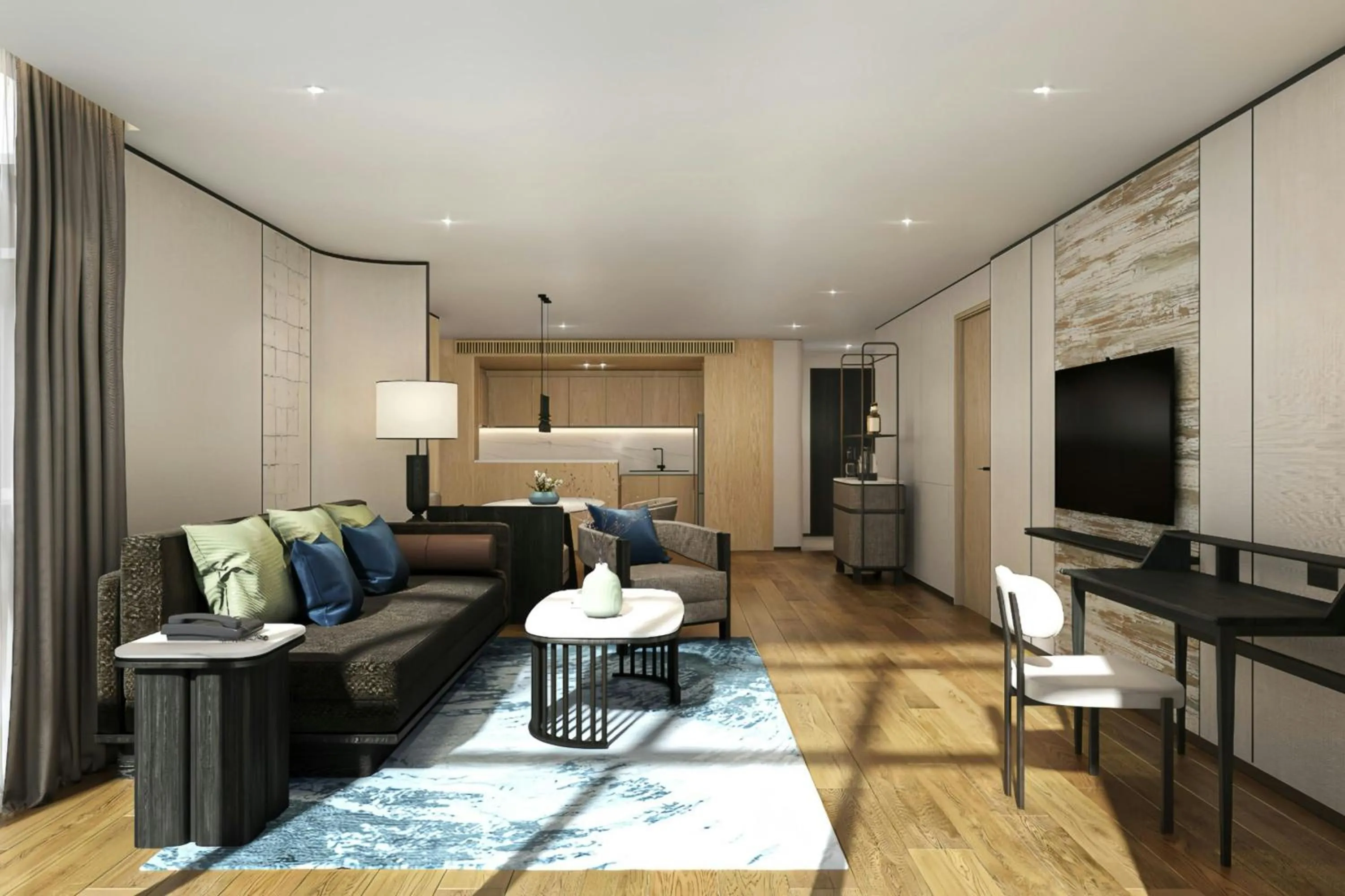 Living room in Sathorn Vista, Bangkok - Marriott Executive Apartments