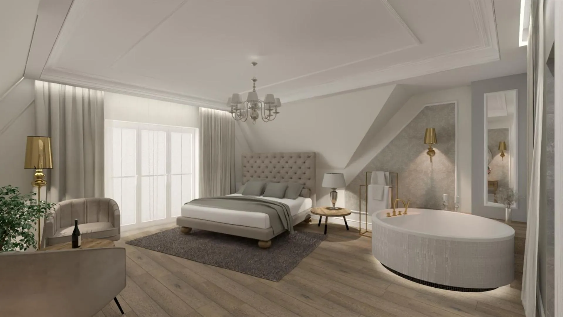 Bed in Zespół Pałacowo-Parkowy Bądzów