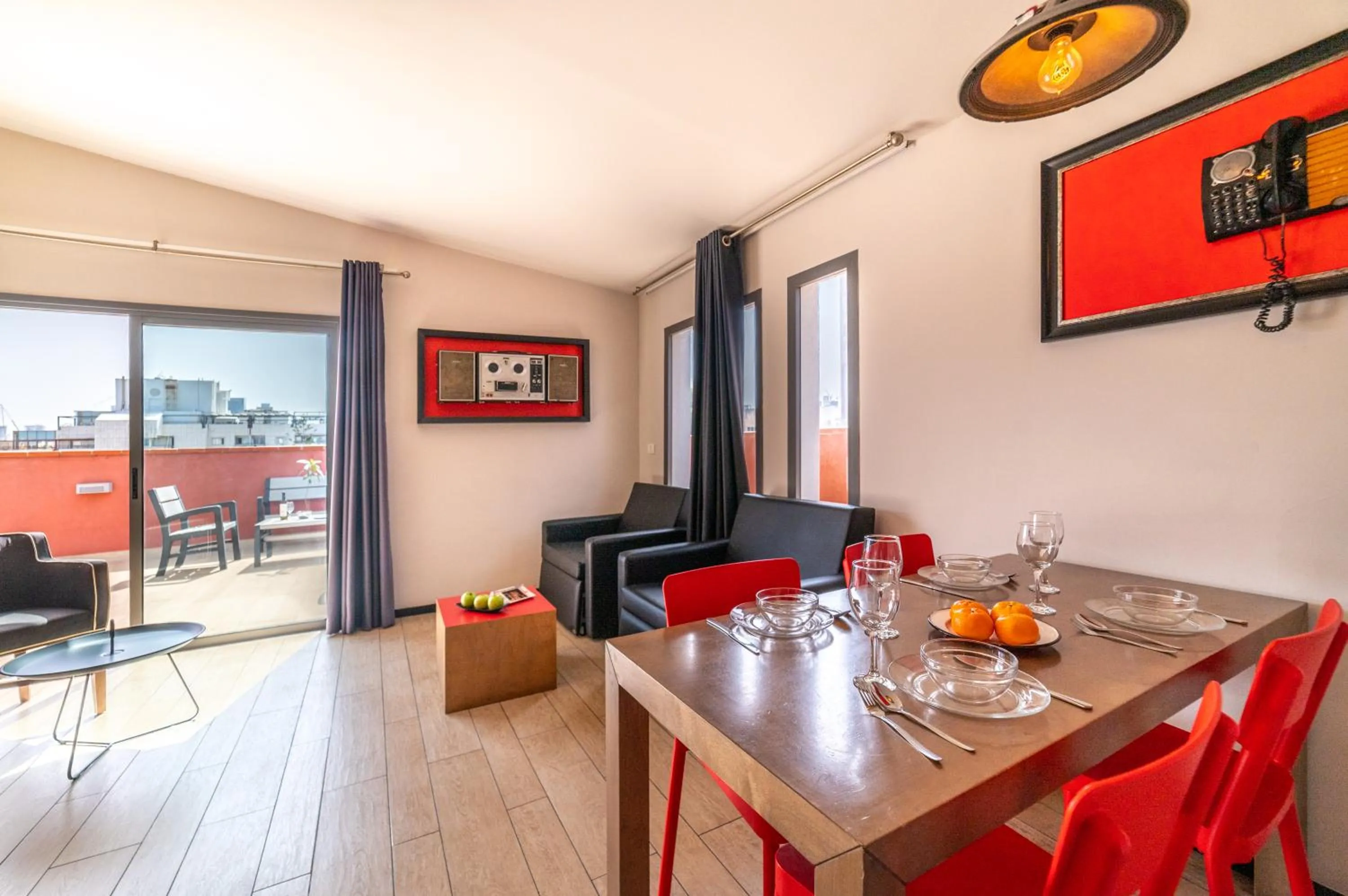 Living room in Ben Yehuda Apartments