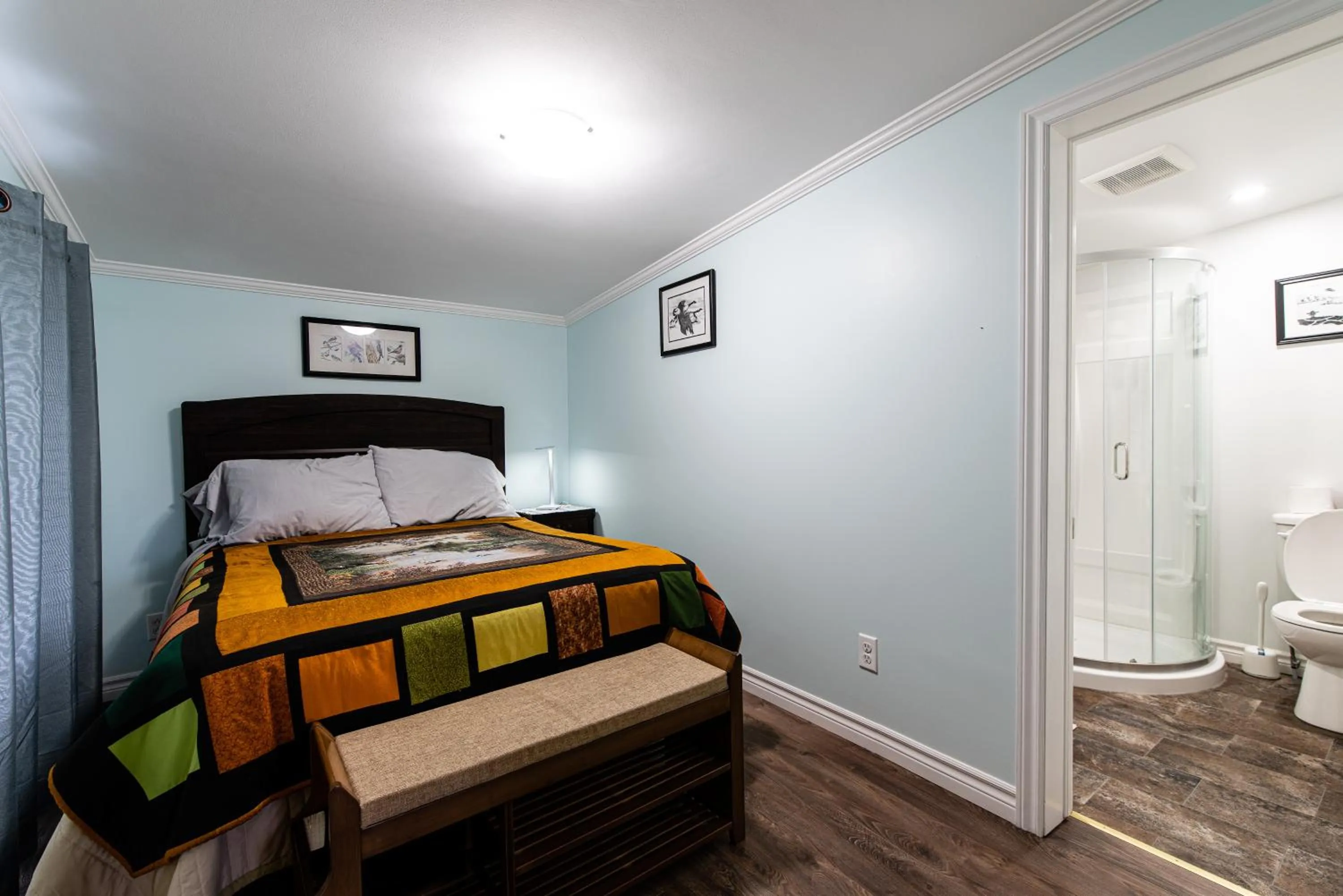 Bathroom, Bed in Out East B&B - Norris Point