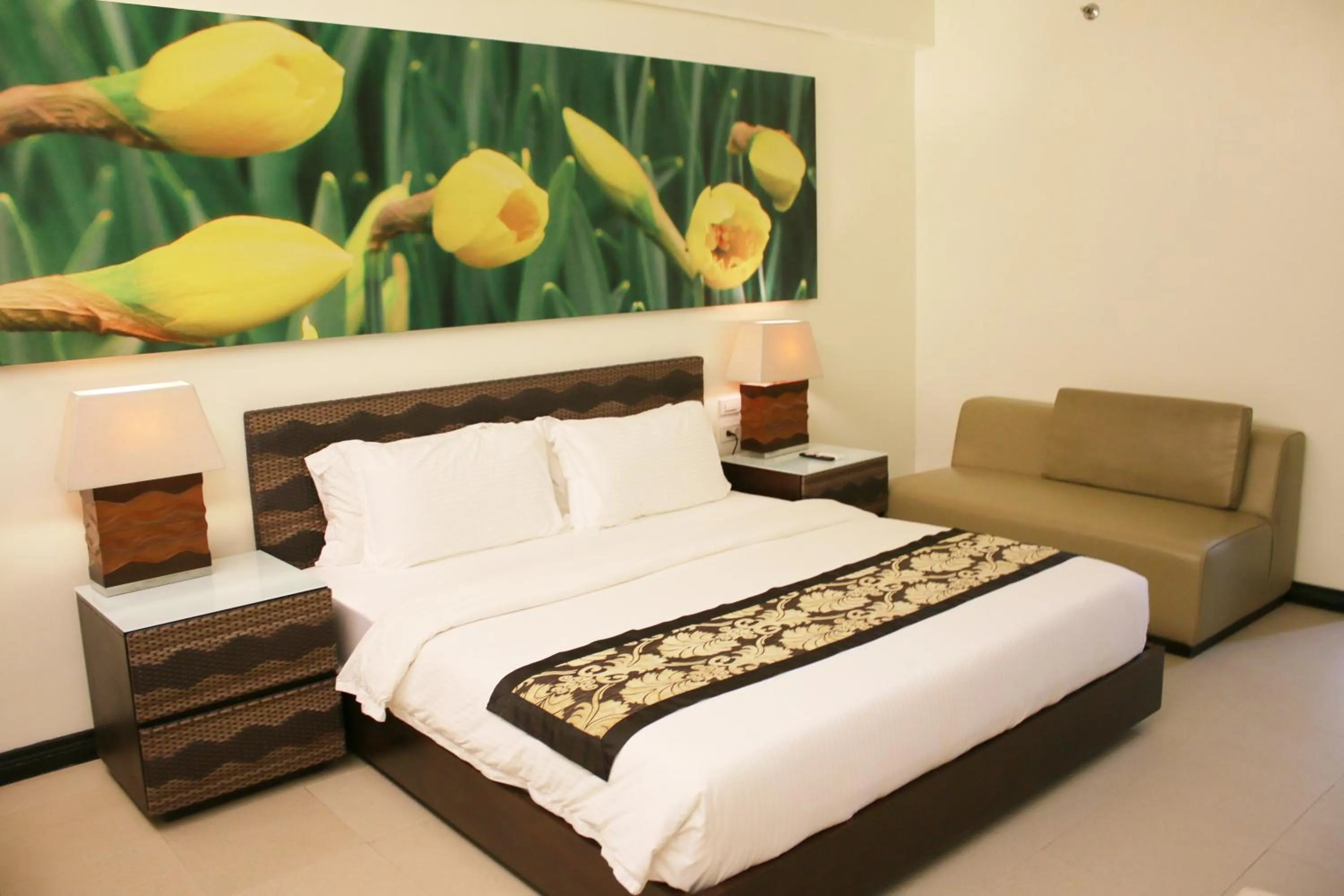 Bed in The Muse Beach Front Hotel Boracay