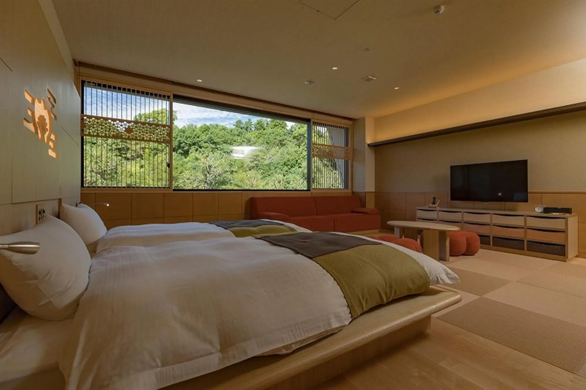 Bed in Okuhita Onsen Umehibiki