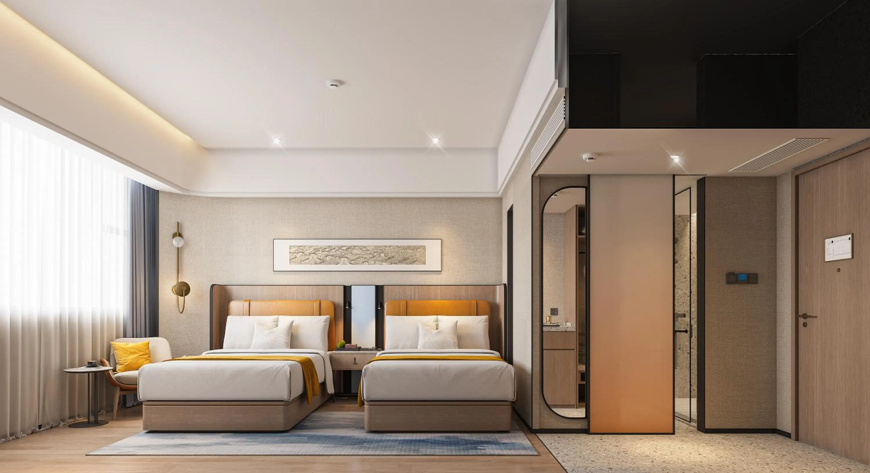 Photo of the whole room, Bed in Five Rams City Hotel