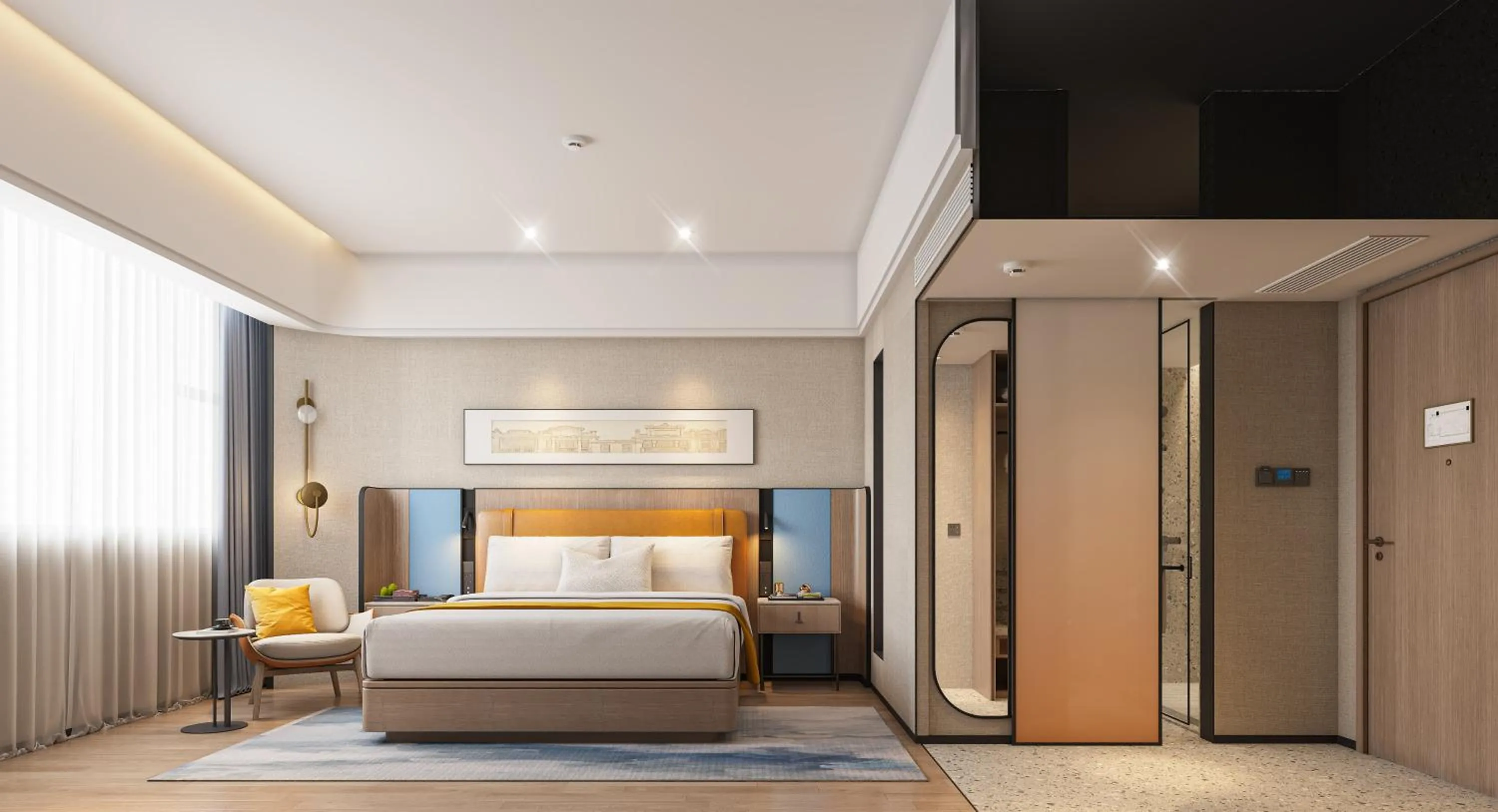 Photo of the whole room, Bed in Five Rams City Hotel