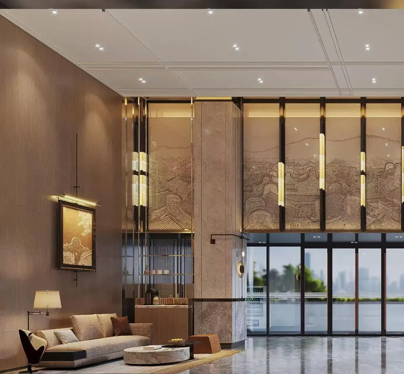 Lobby or reception in Five Rams City Hotel Lobby or reception in Five Rams City Hotel