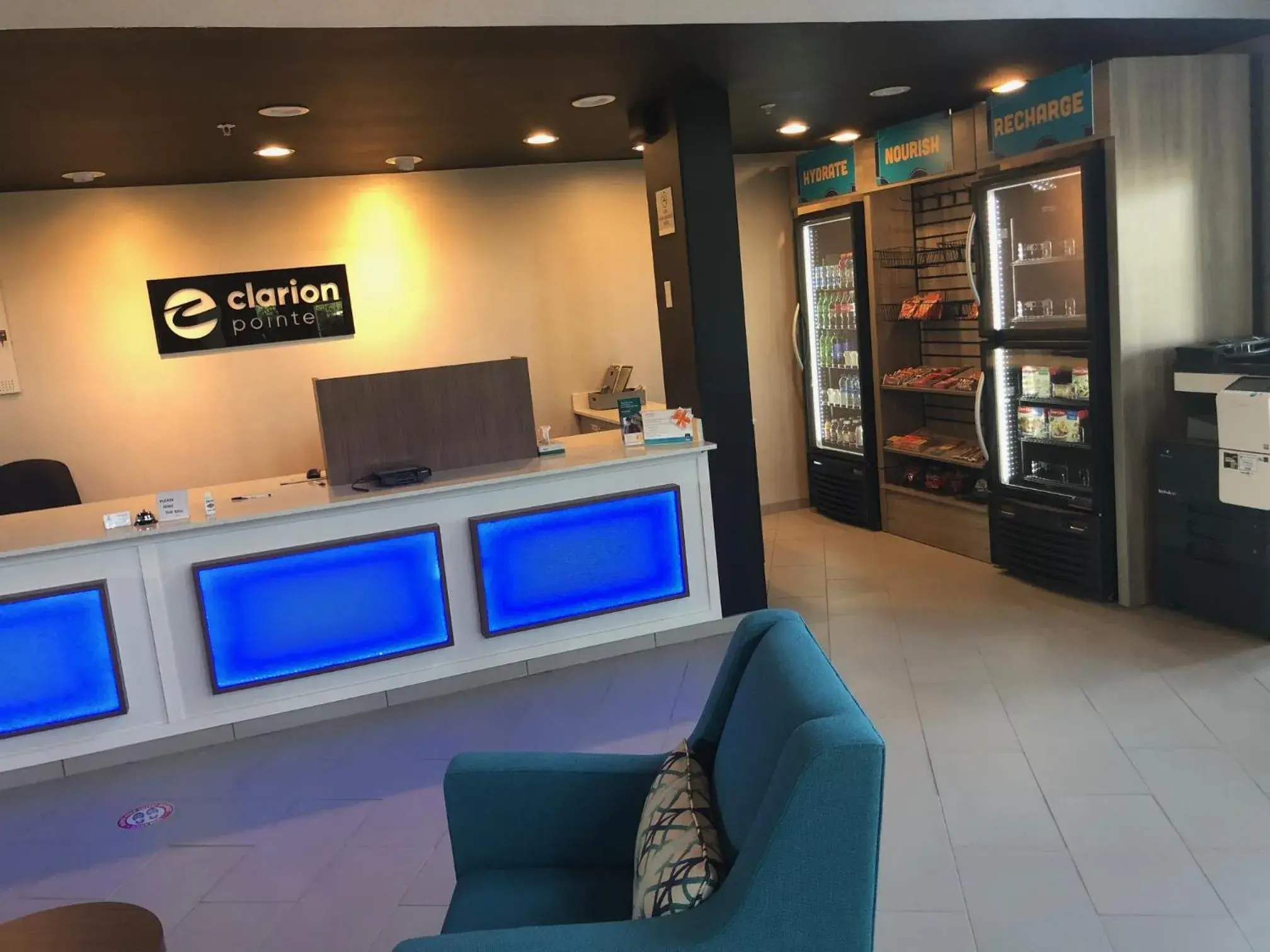 Lobby or reception in Clarion Pointe Indianapolis Airport Lobby or reception in Clarion Pointe Indianapolis Airport