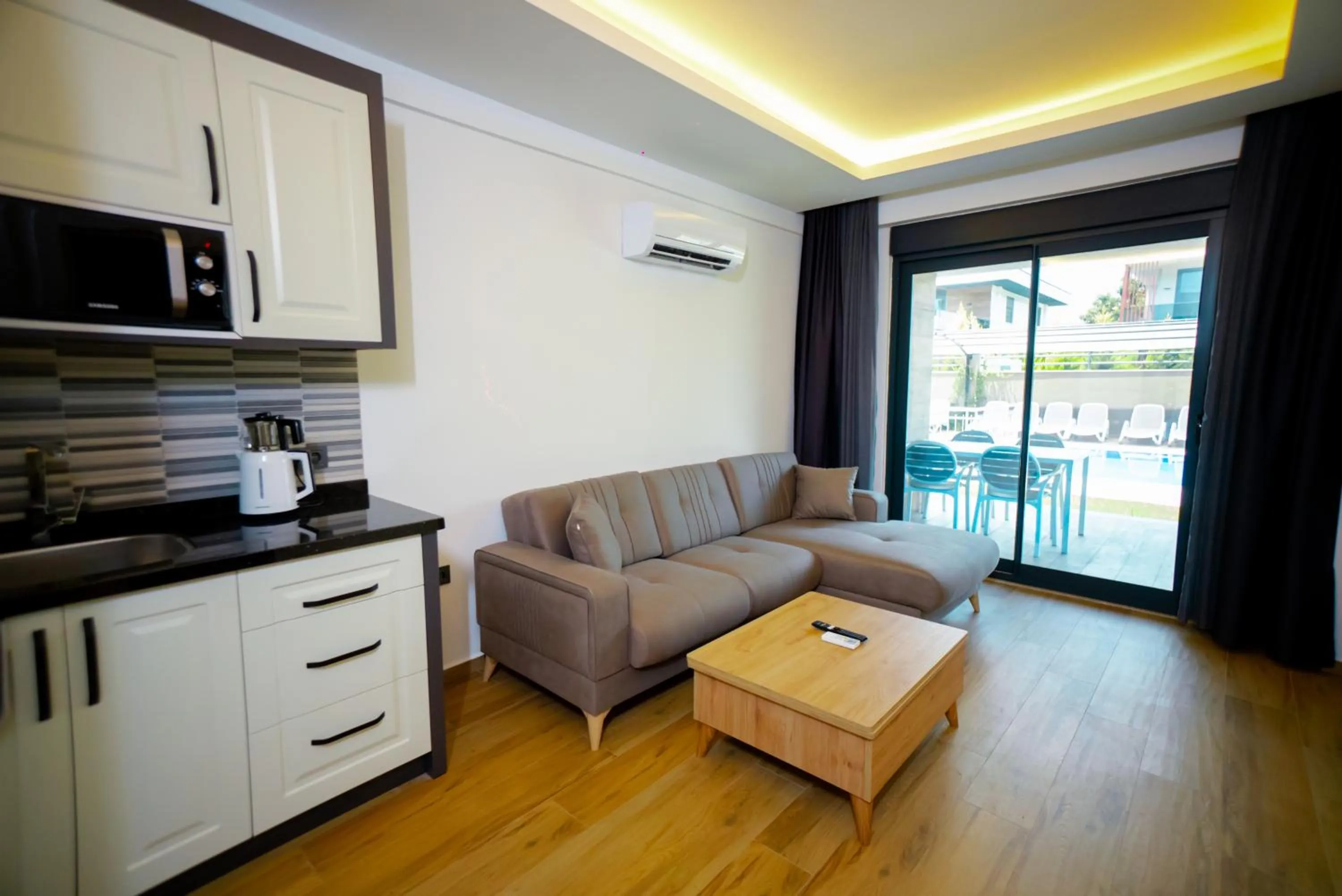 Seating area in Sweet Home Kemer Apartments